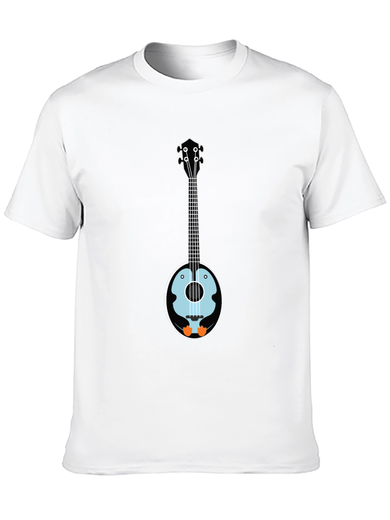 Black Penguin Banjo T-Shirt - Novelty Graphic Tee view 10