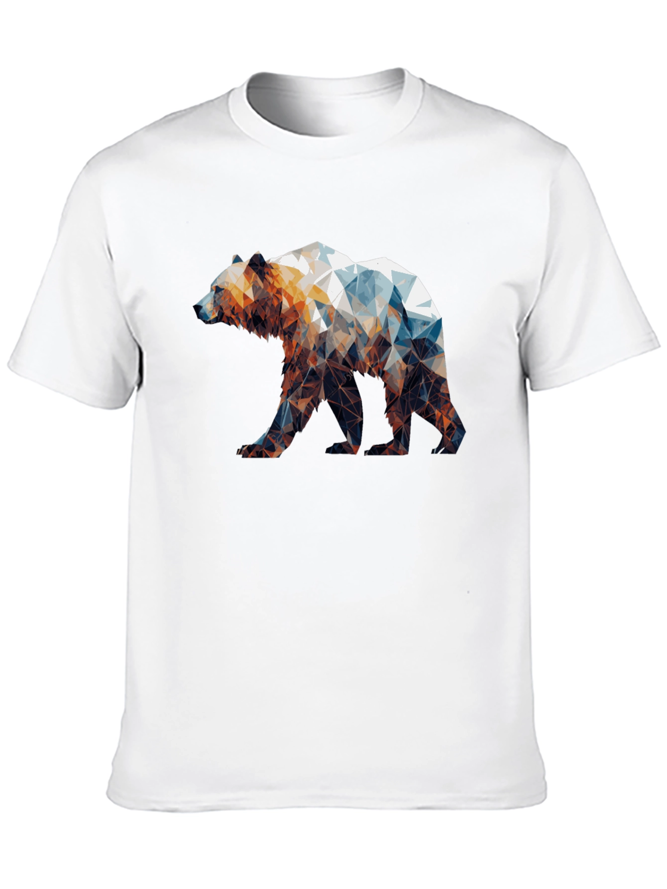 Black Geometric Bear Graphic Tee - Black Unisex Shirt view 10