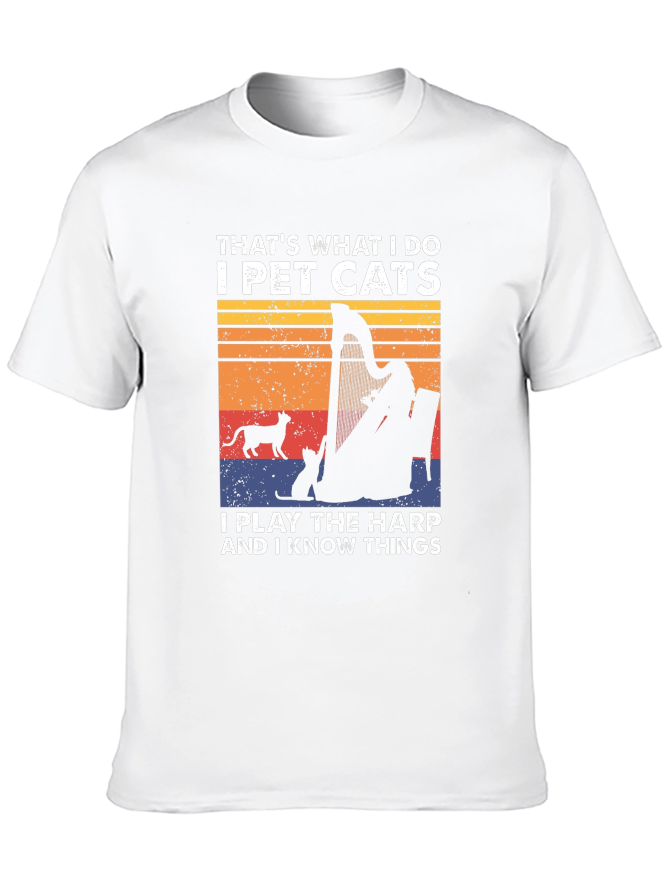 Black Pet Cats & Harp Player Graphic T-Shirt view 10