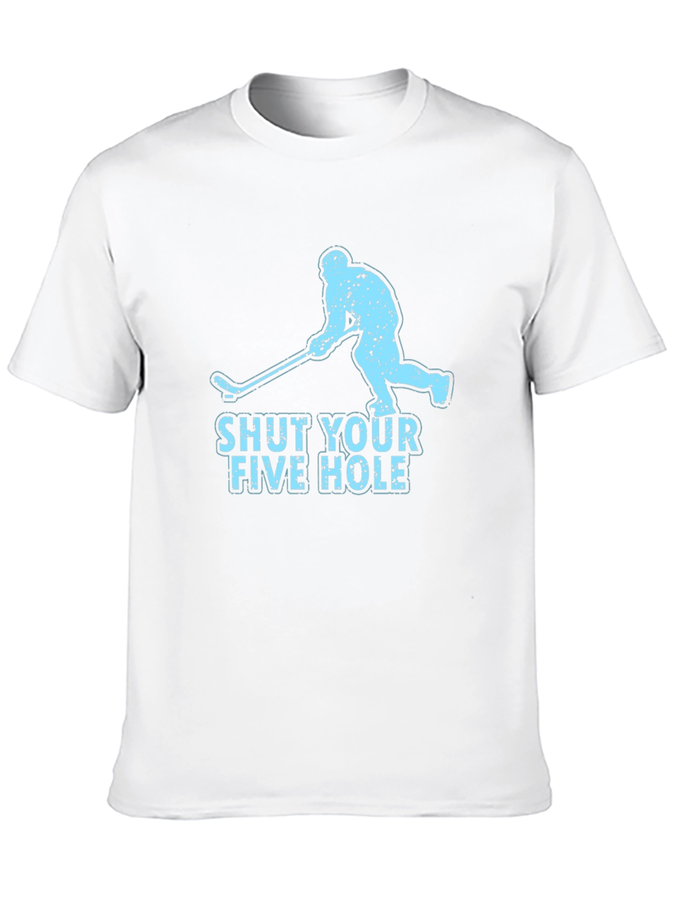 Black Shut Your Five Hole Hockey T-Shirt view 10