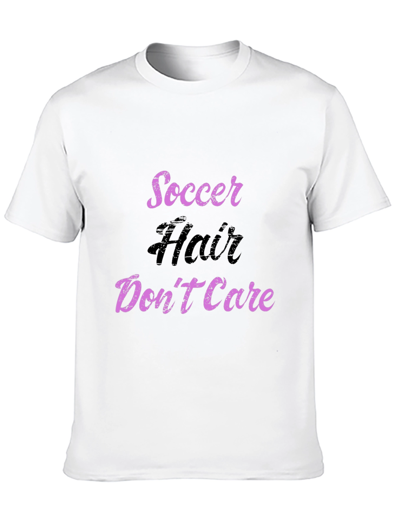 Black Soccer Hair Don't Care T-Shirt view 10