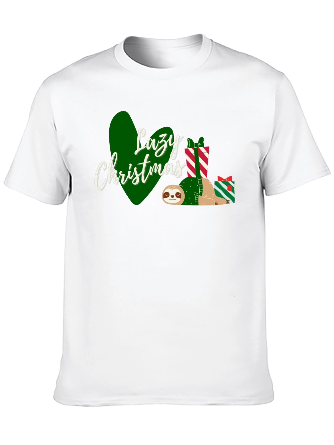 Black Lazy Christmas Sloth T-Shirt view 10