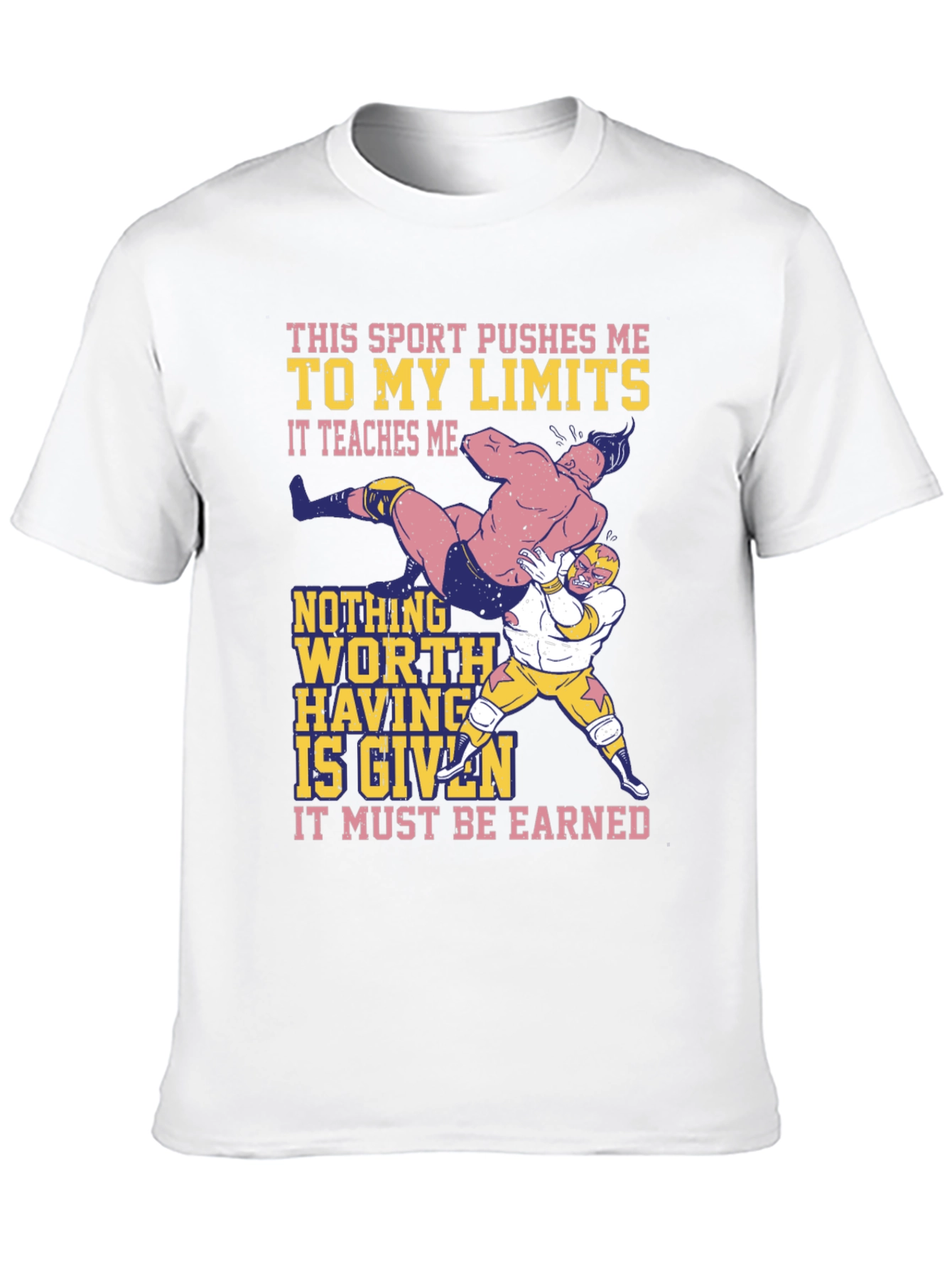 Black Wrestling Sport T-Shirt: Push Your Limits! view 10