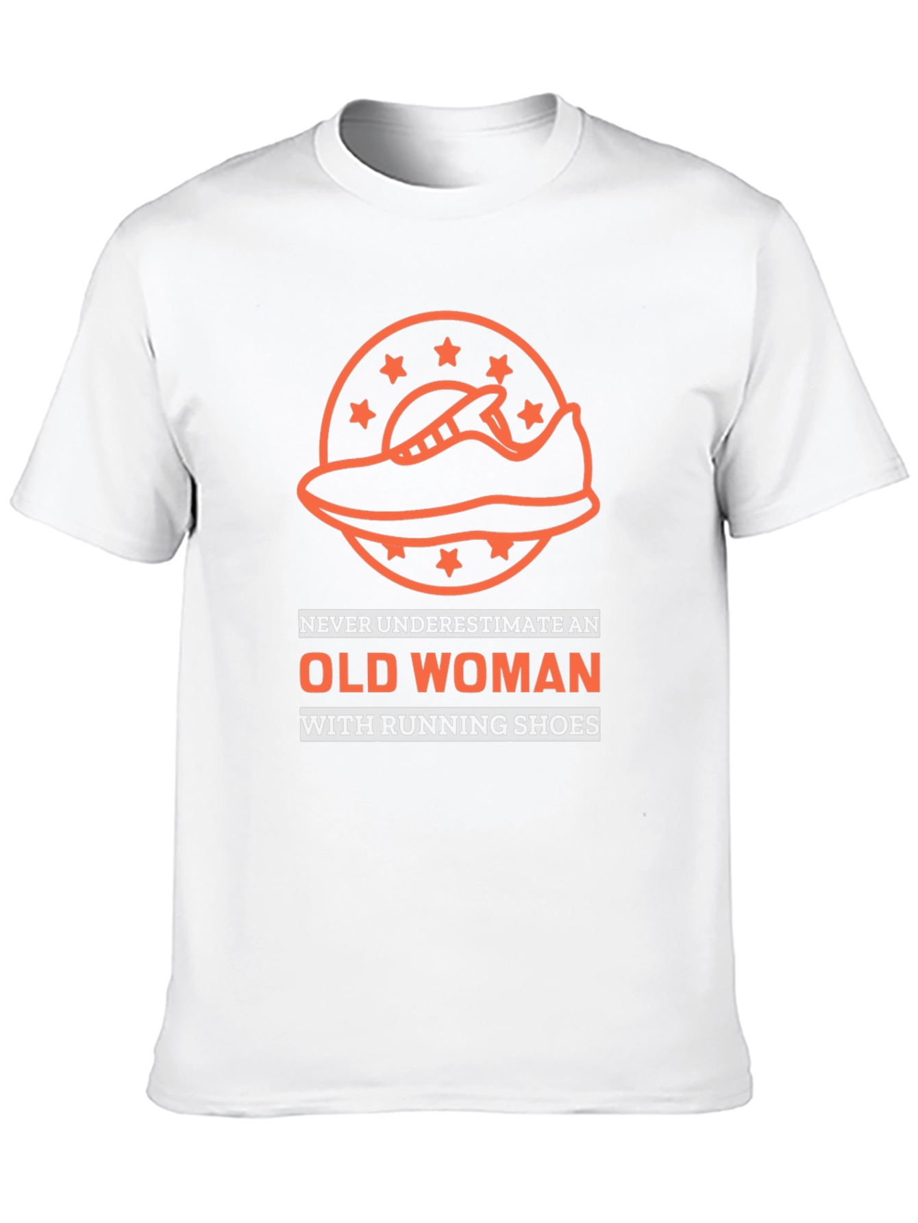 Black Funny Old Woman Running Shoes T-Shirt view 10