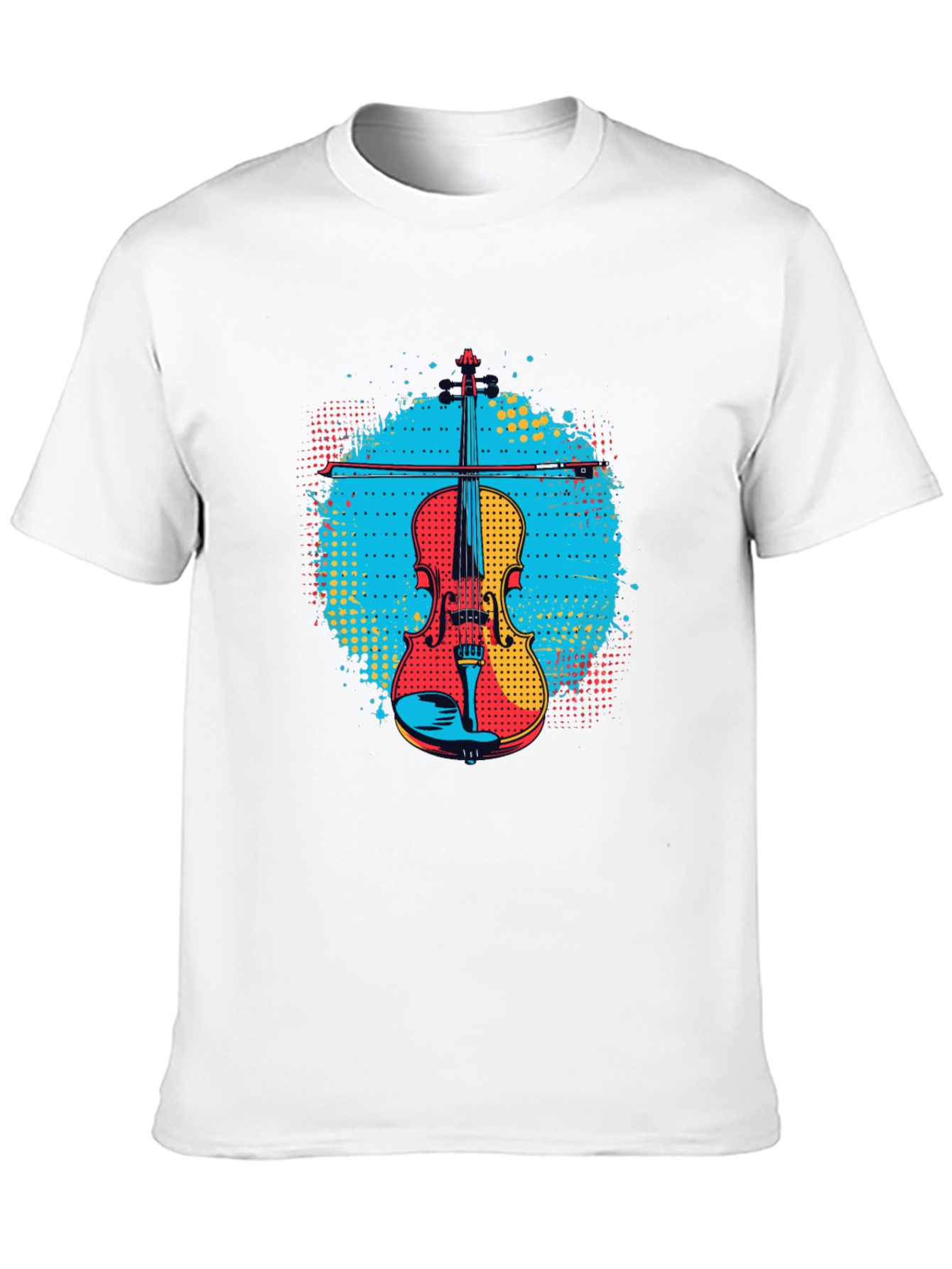 Black Colorful Violin Graphic Tee - Music Lover Shirt view 10