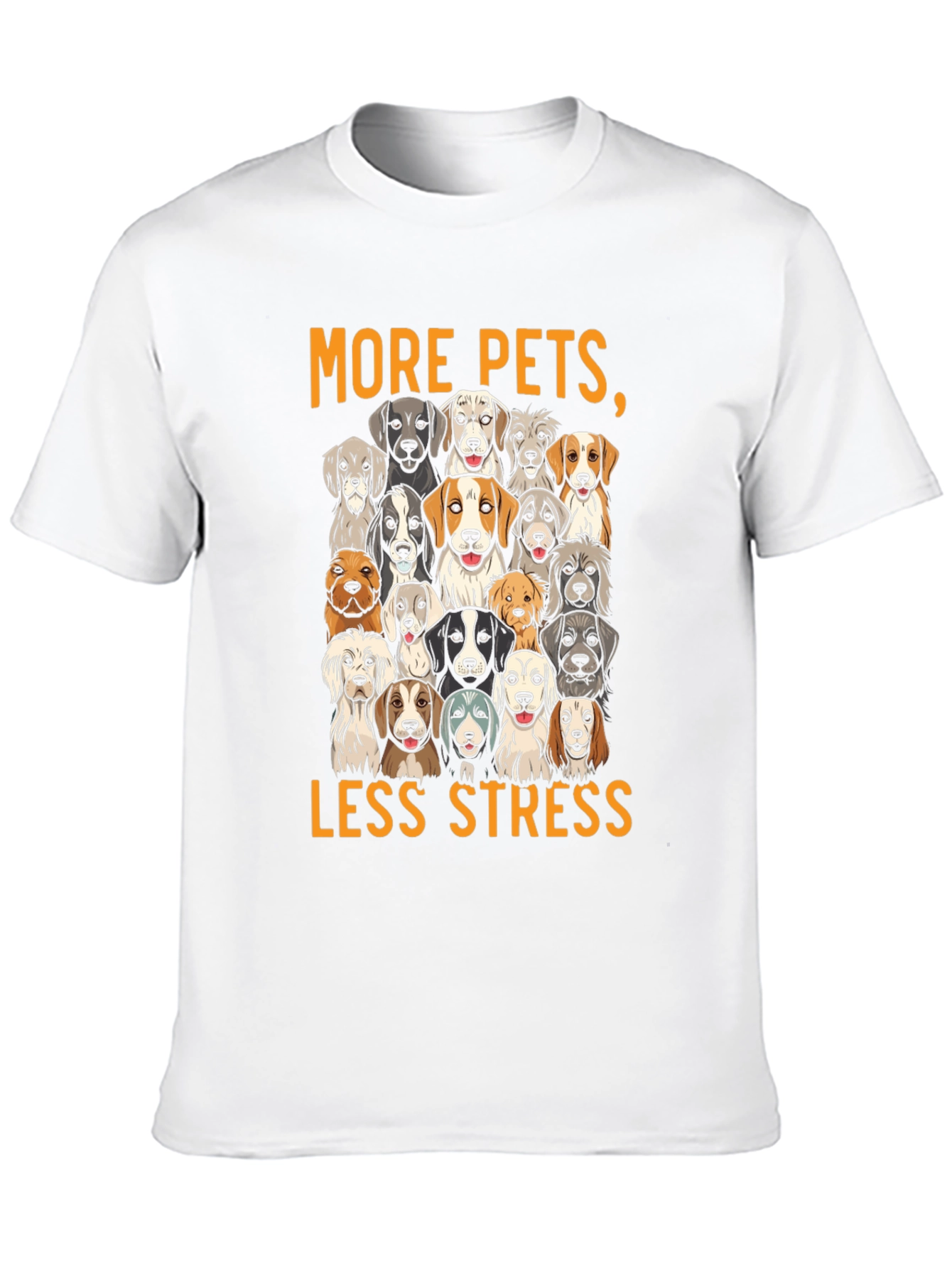 Black More Pets Less Stress Dog T-Shirt view 10