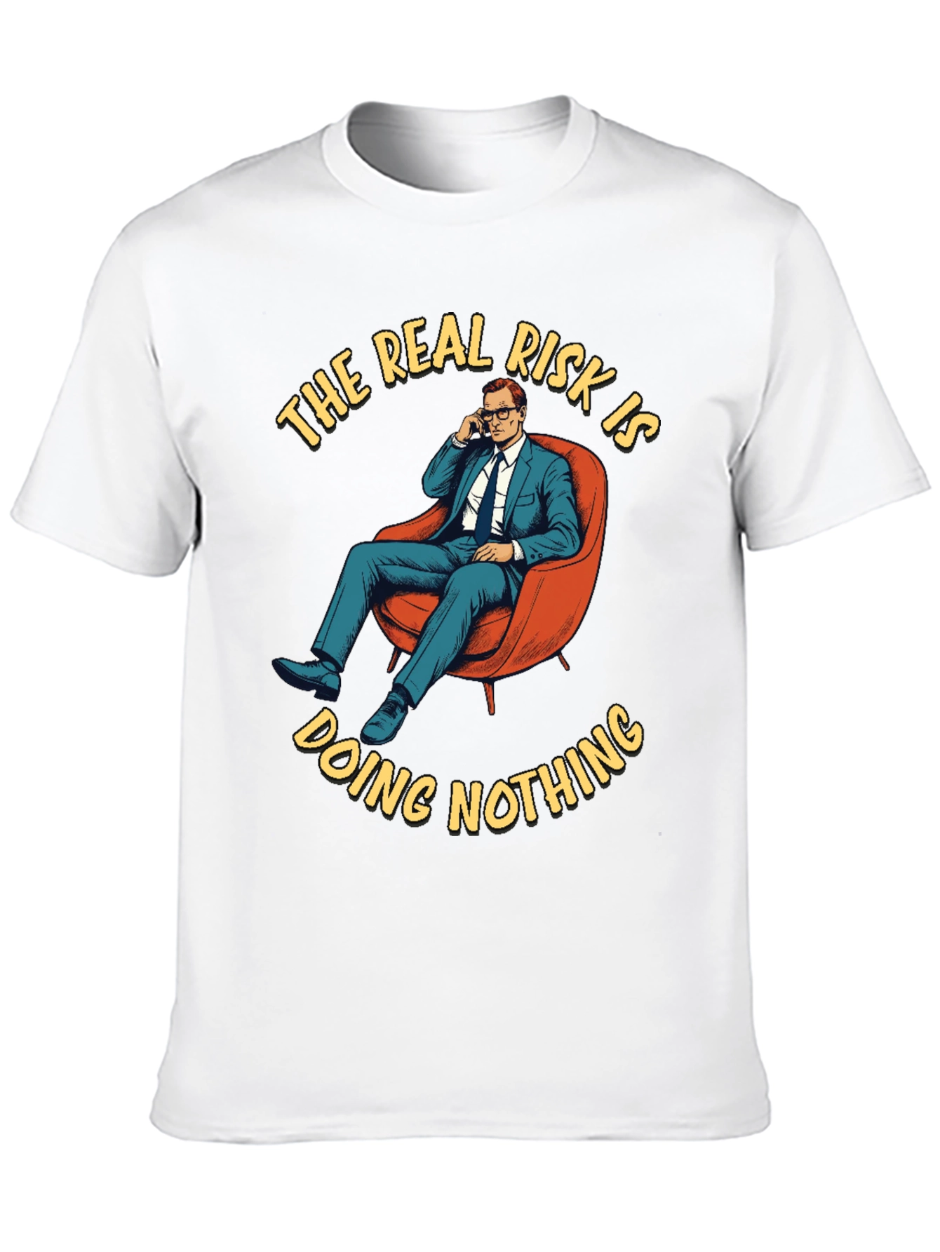 Black The Real Risk T-Shirt - Doing Nothing Graphic Tee view 10