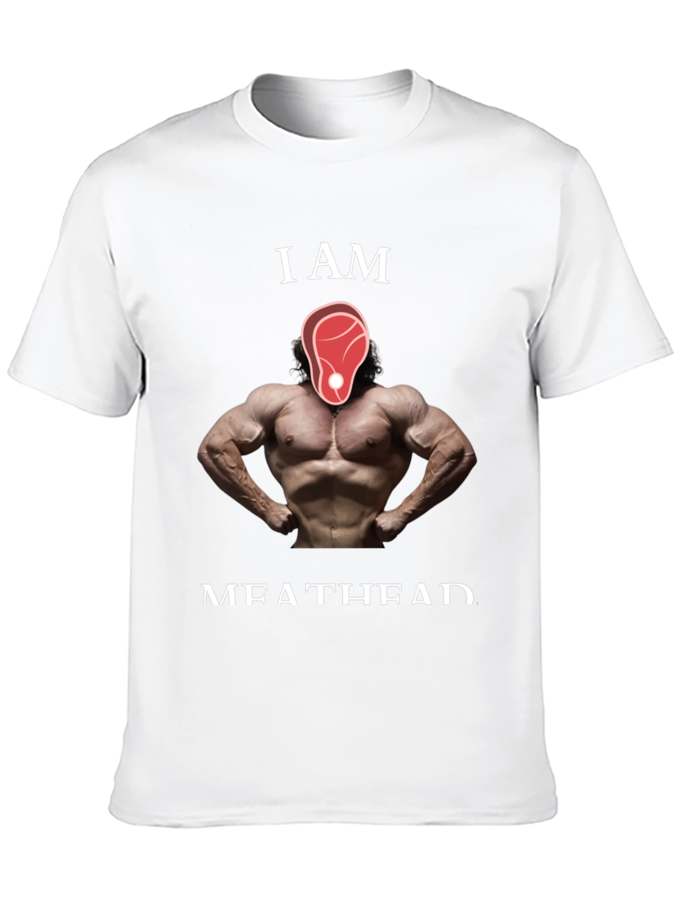 Black I AM MEATHEAD Graphic T-Shirt - Funny Muscle Tee view 10