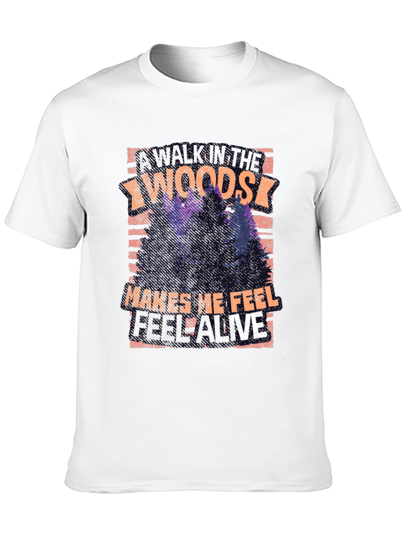 Black Nature Lover's Walk in the Woods Black T-Shirt view 10