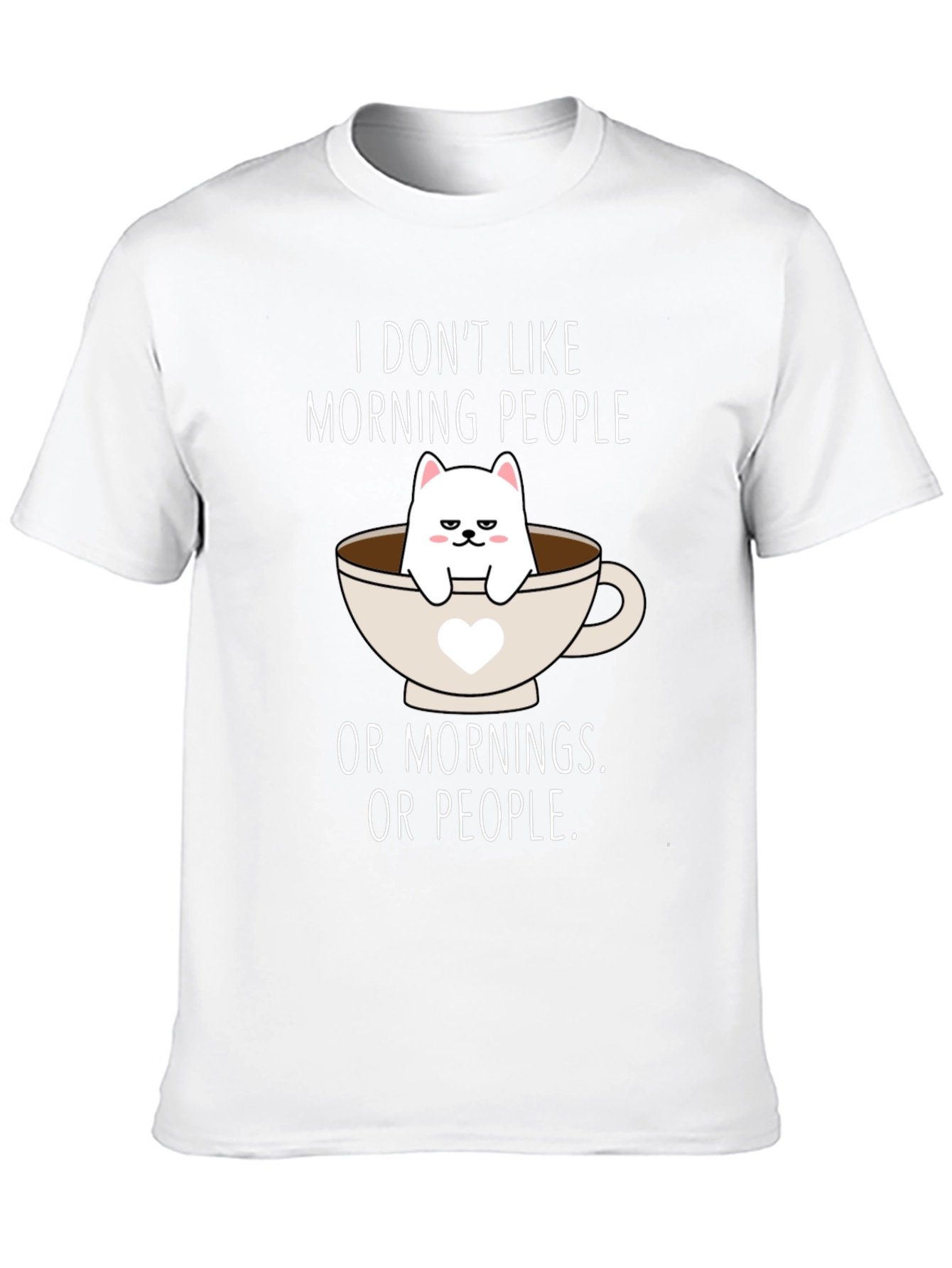 Black Grumpy Cat Coffee T-Shirt - I Don't Like Mornings view 10