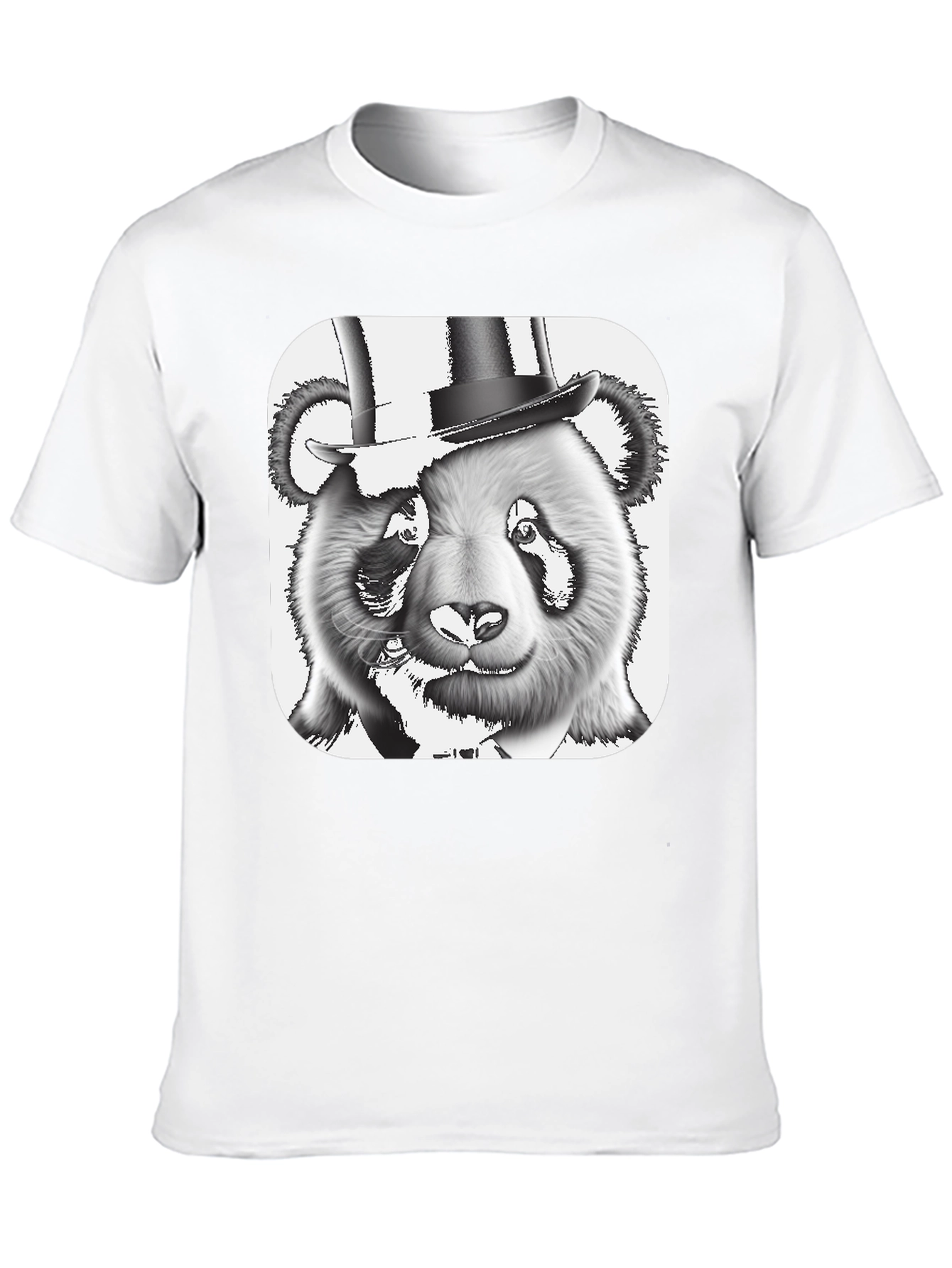 Black Panda Bear Top Hat T-Shirt - Stylish Graphic Tee view 10