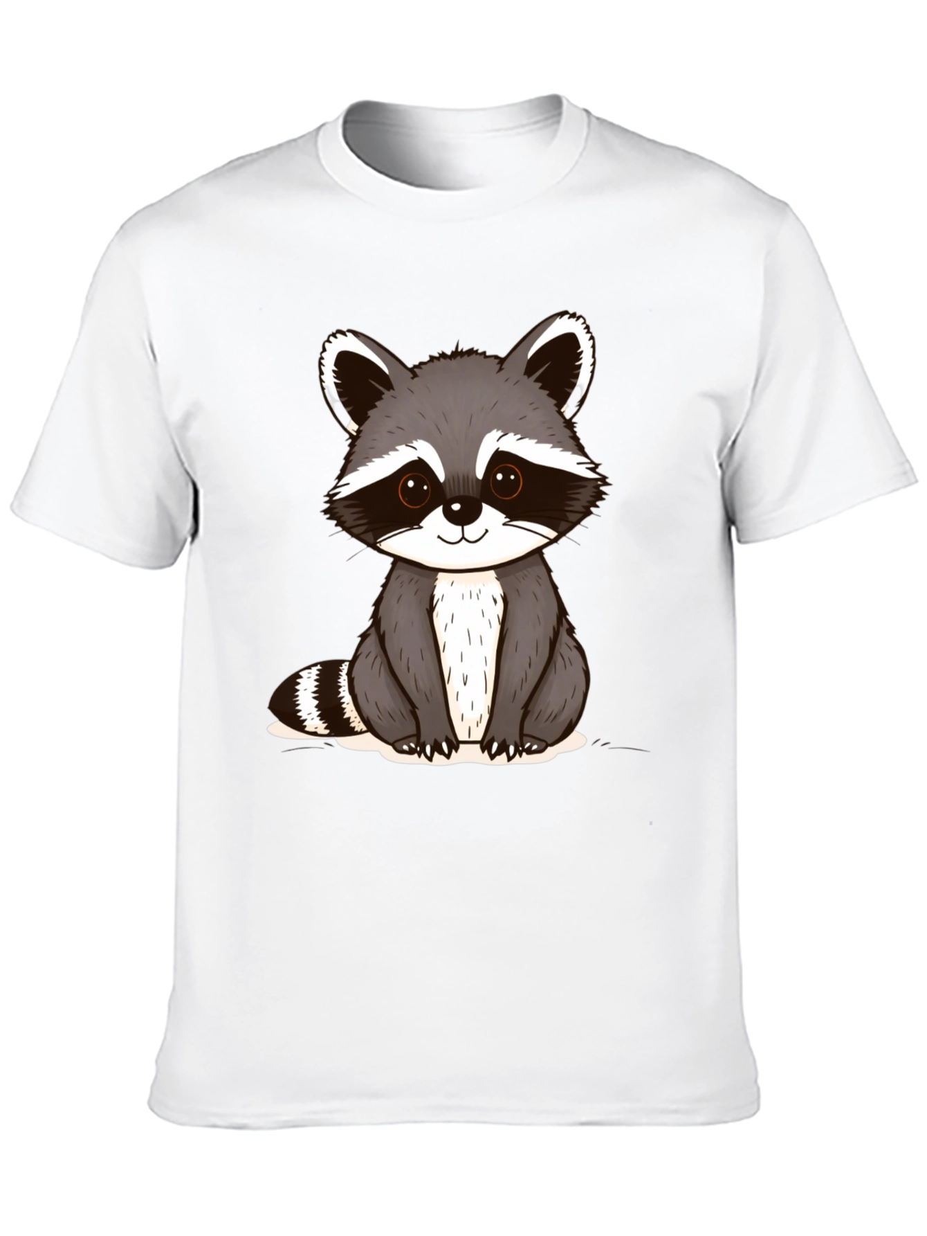 Black Cute Raccoon Graphic T-Shirt - Unisex Casual Tee view 10