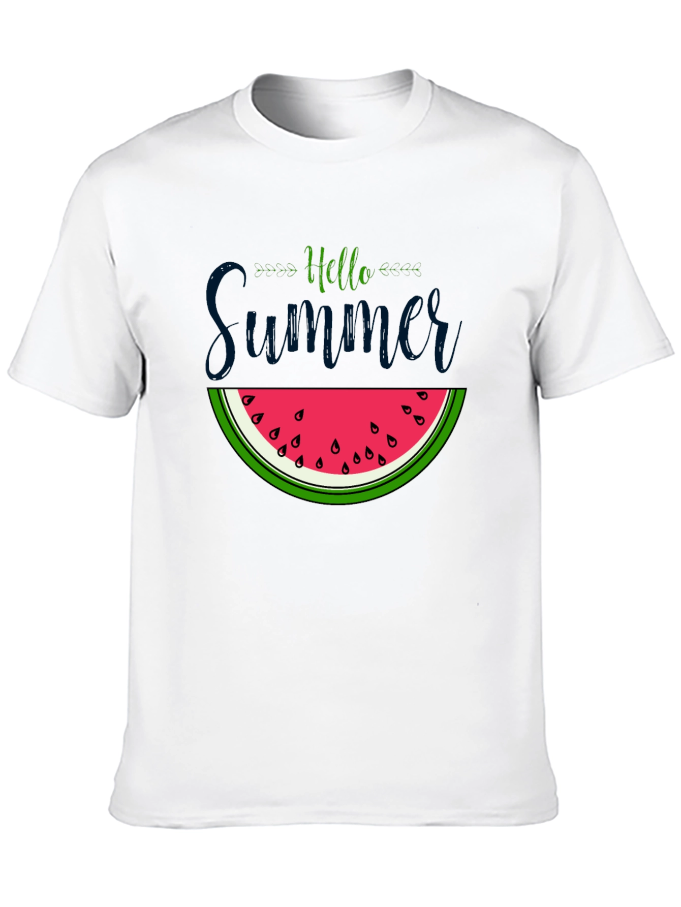 Black Hello Summer Watermelon Graphic Tee view 10