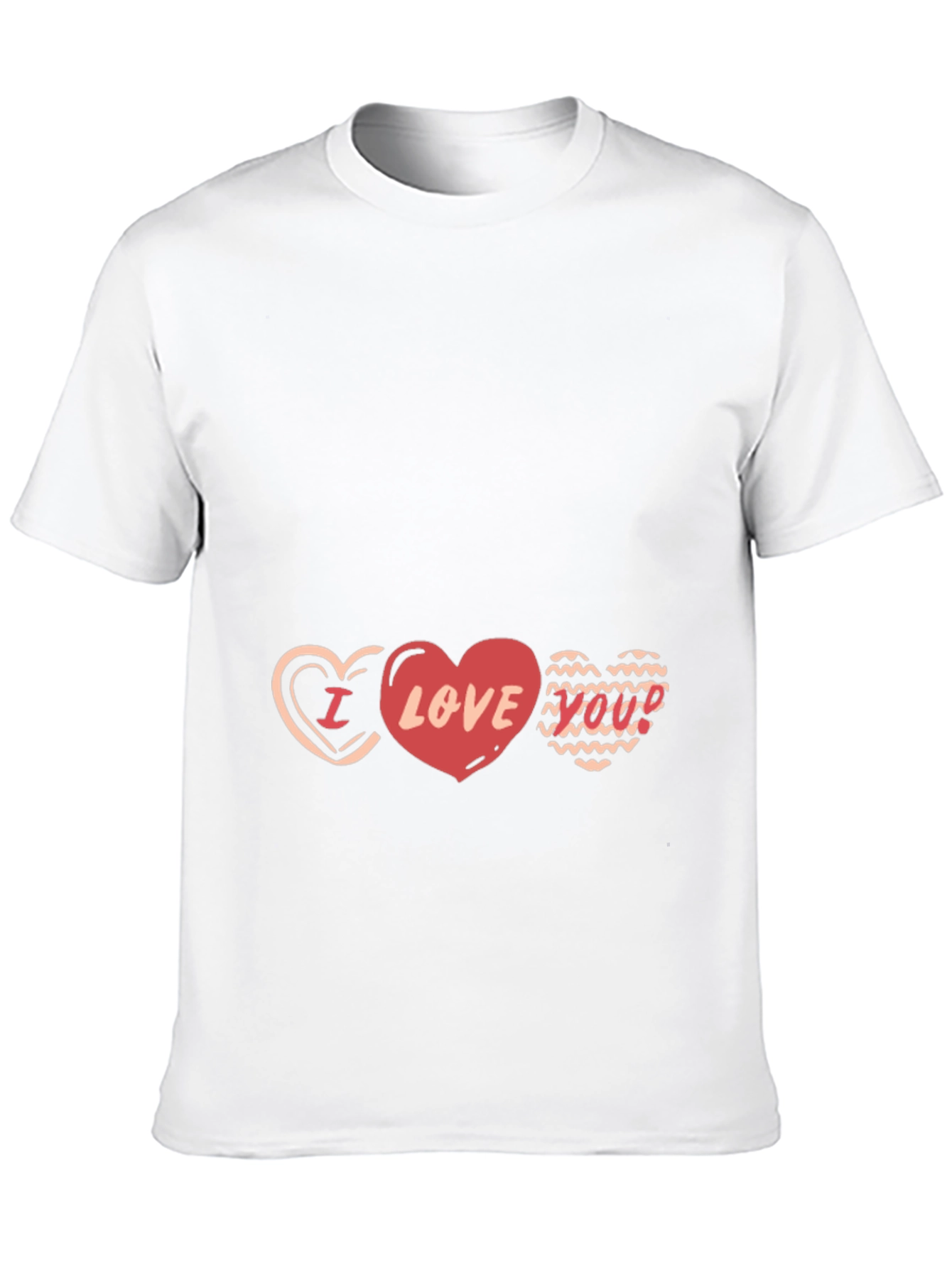 Black I Love You Heart Graphic Tee - Casual Black T-Shirt view 10