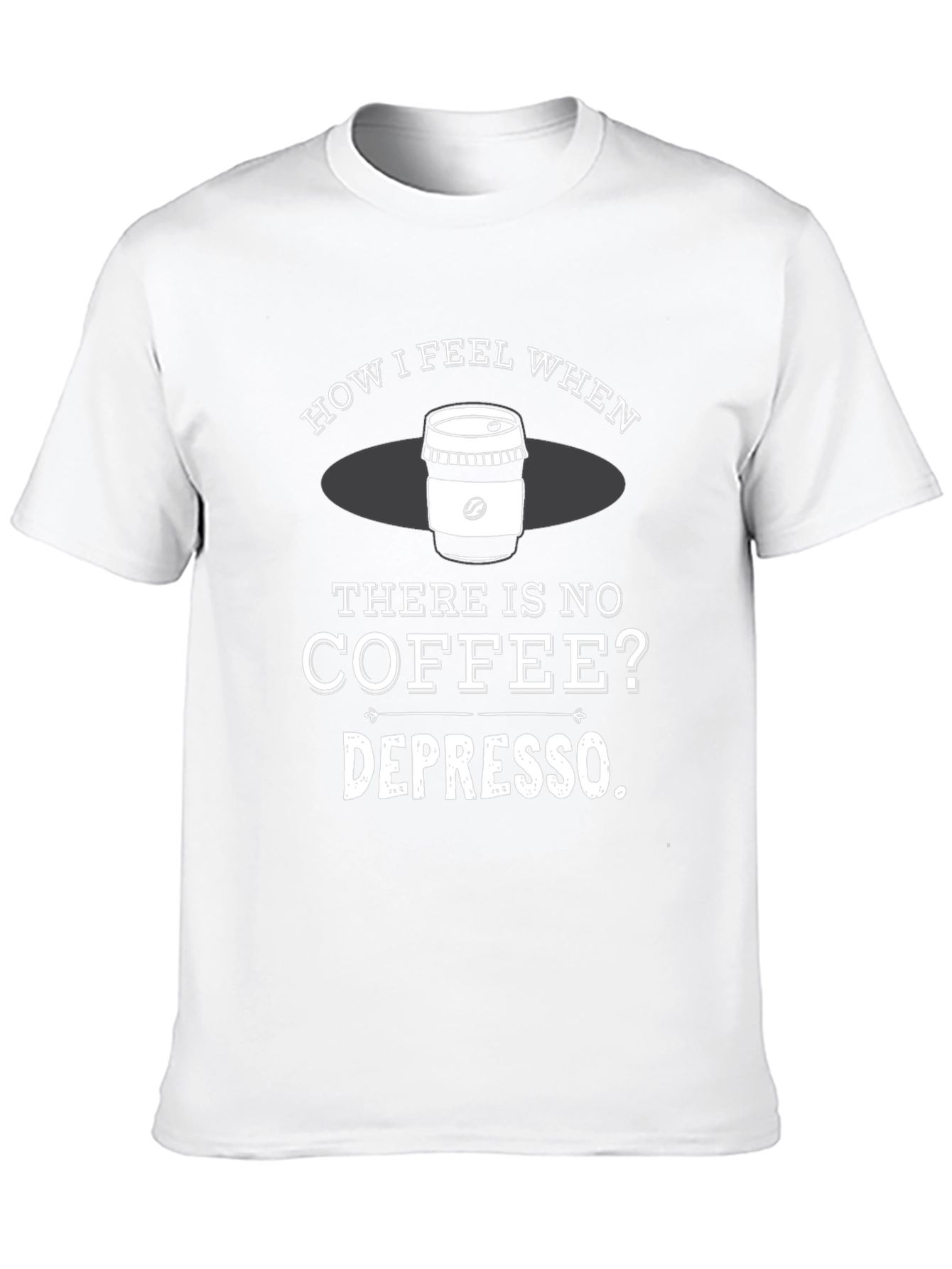 Black Funny Coffee Depresso T-Shirt view 10