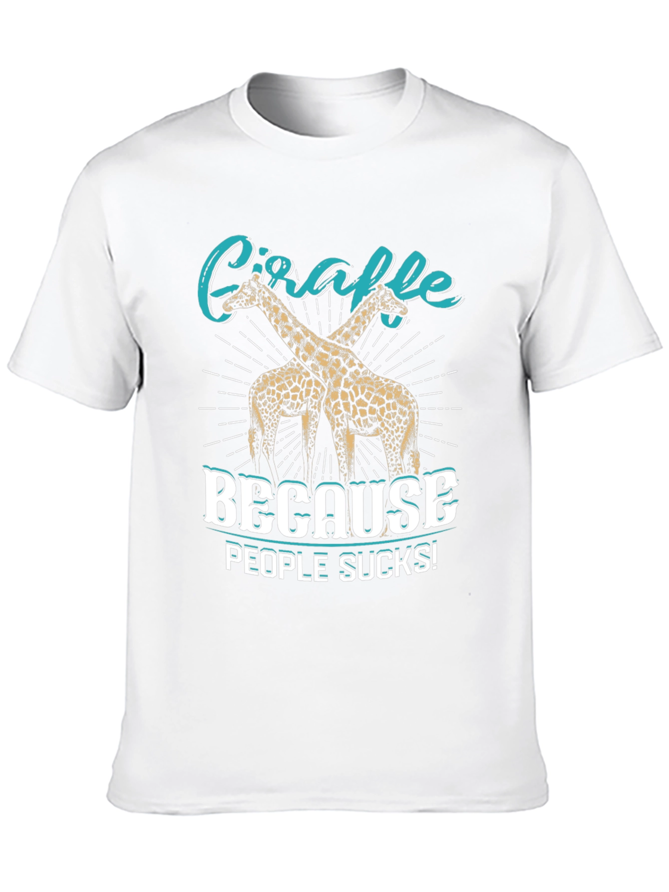 Black Giraffe Lover T-Shirt - Because People Suck Graphic Tee view 10