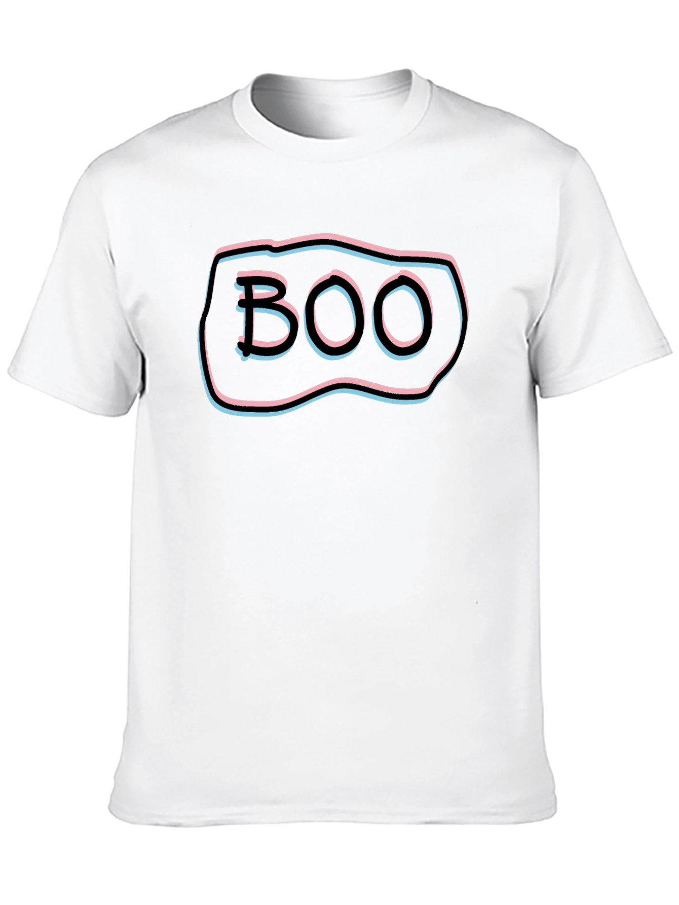 Black Boo Graphic Tee - Soft Black Cotton Blend view 10