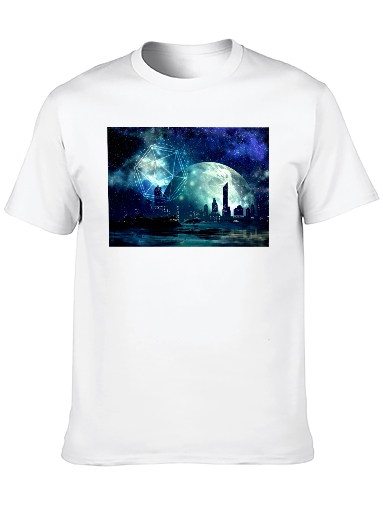 Black Celestial Cityscape Graphic Tee view 10