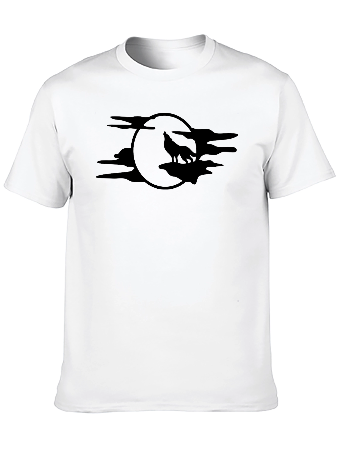 Black Men's Black Wolf Moon Graphic Tee view 10