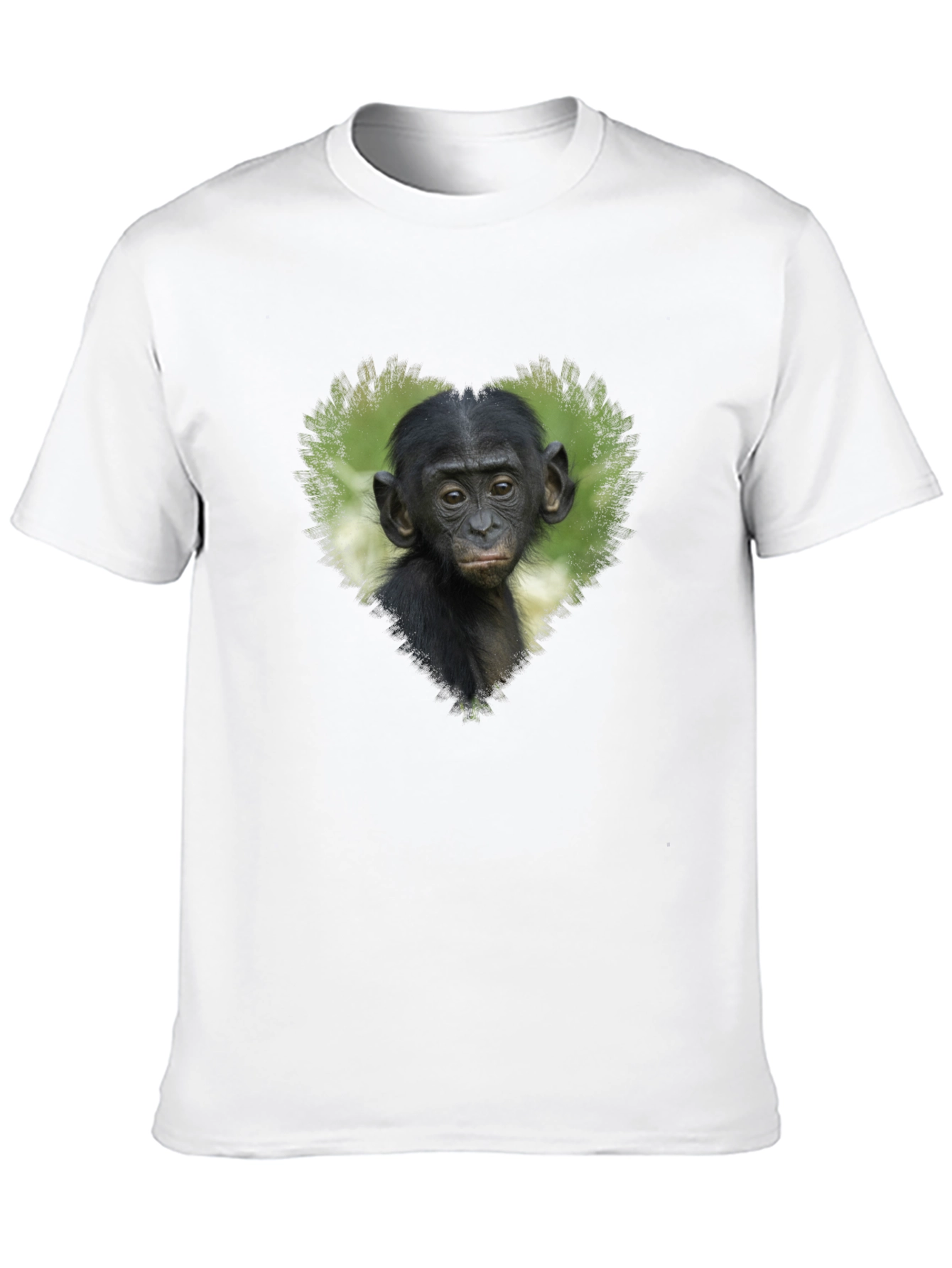 Black Bonobo Heart T-Shirt - Black Cotton Tee view 10