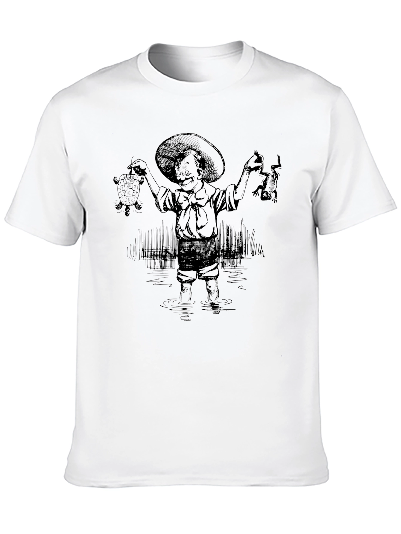 Black Retro Cartoon Print Black Tee view 10