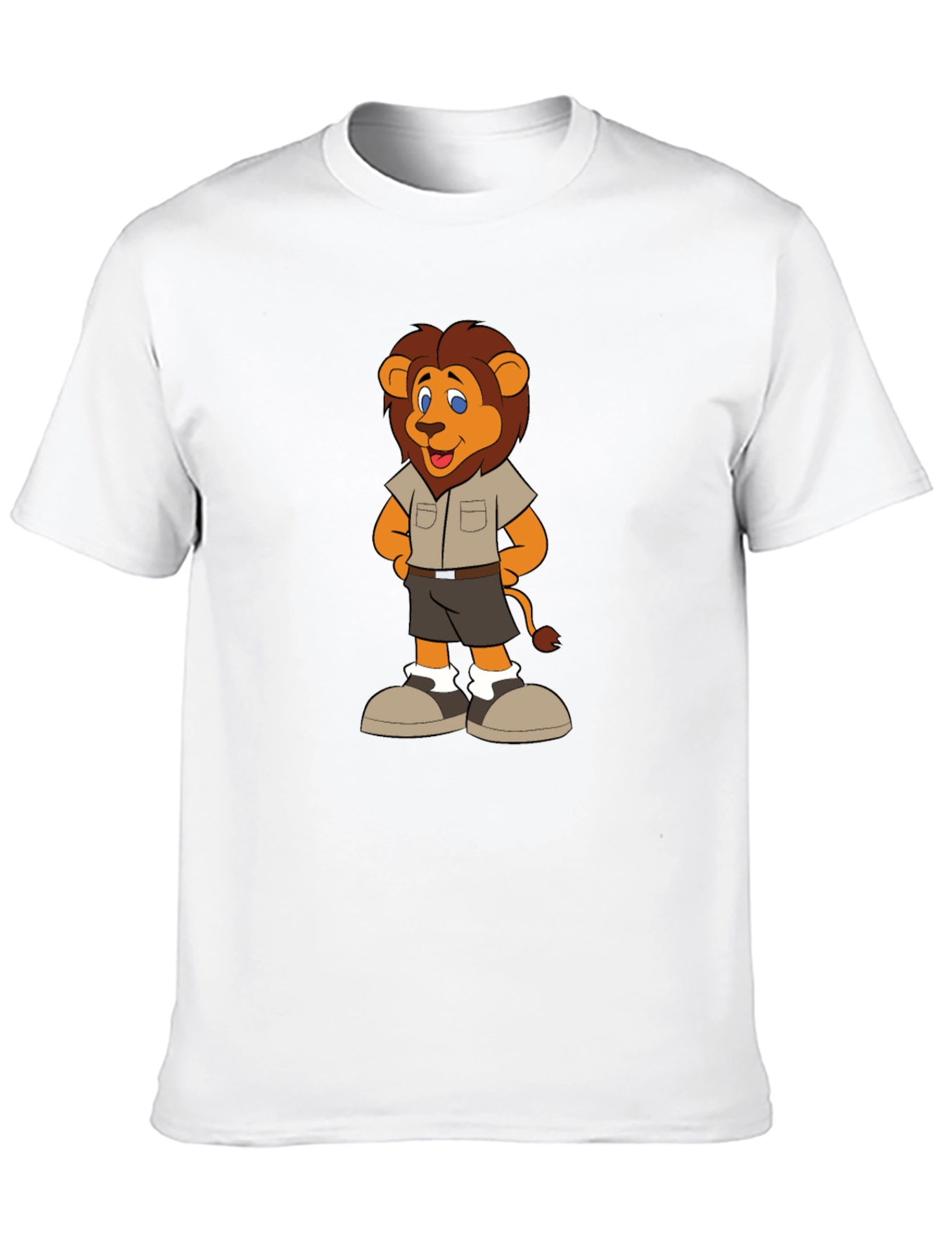 Black Lion Cartoon Graphic Tee - Unisex Black T-Shirt view 10