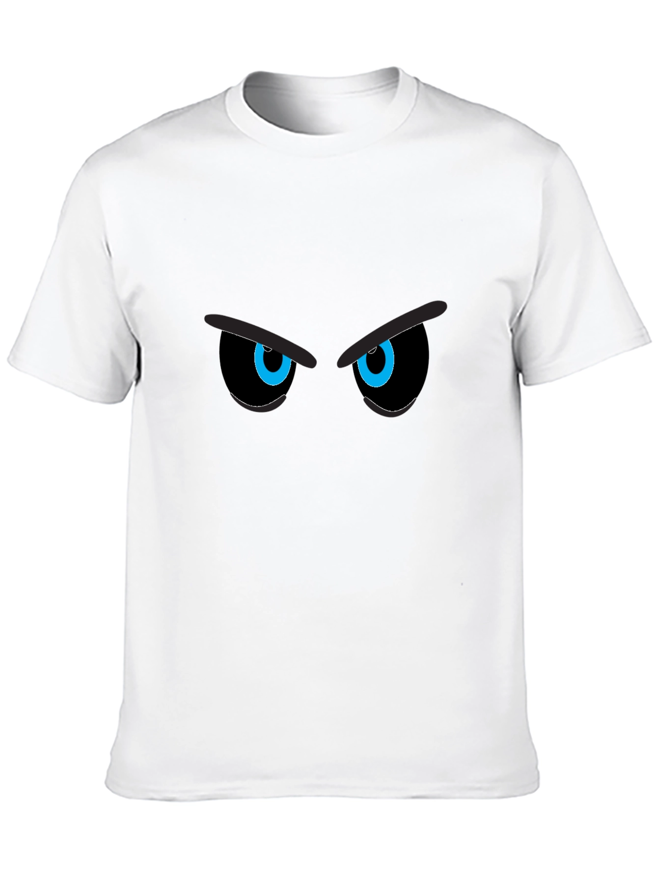 Black Men's Black T-Shirt with Angry Eye Graphic view 10