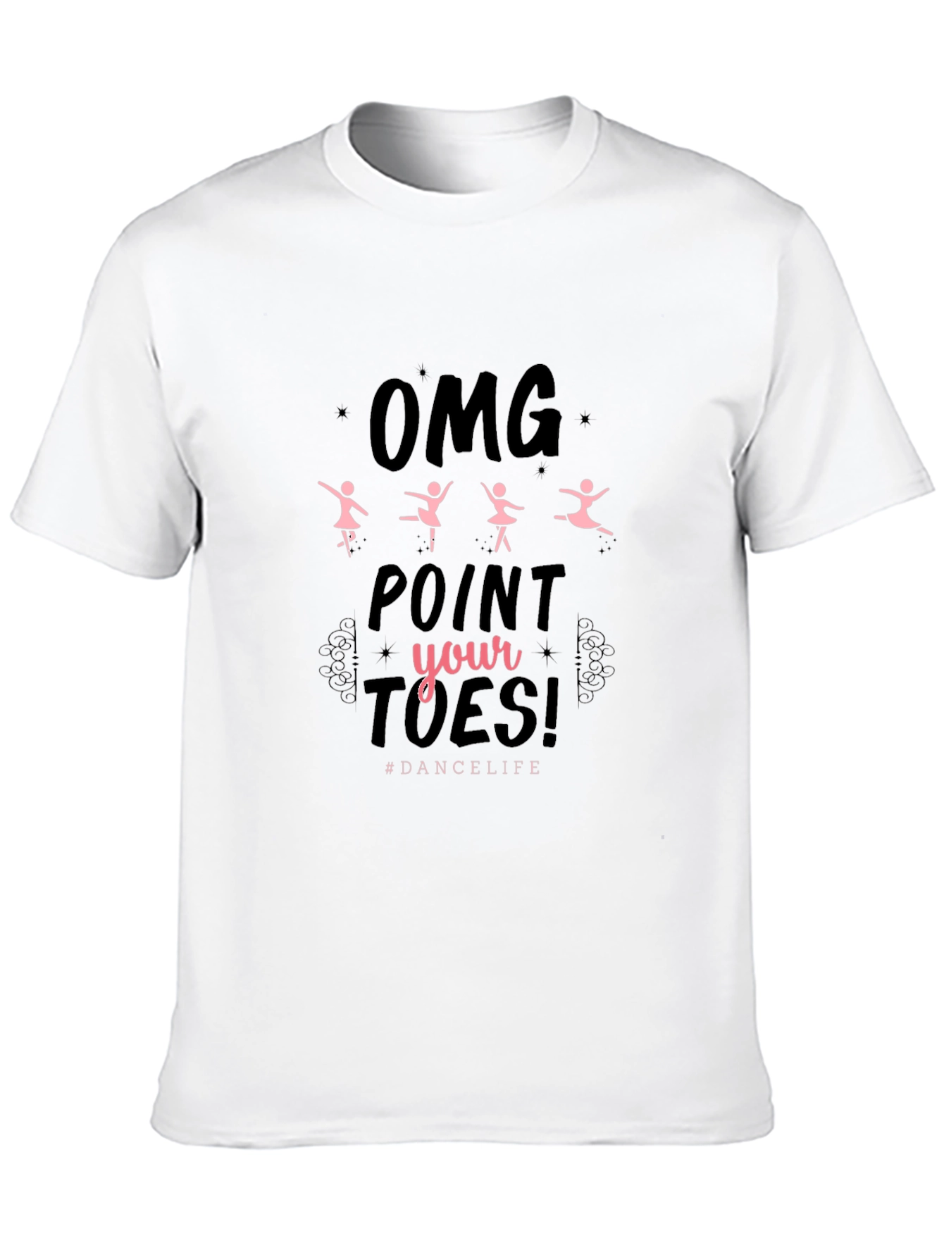 Black Dance Life T-Shirt - OMG Point Your Toes! Black view 10