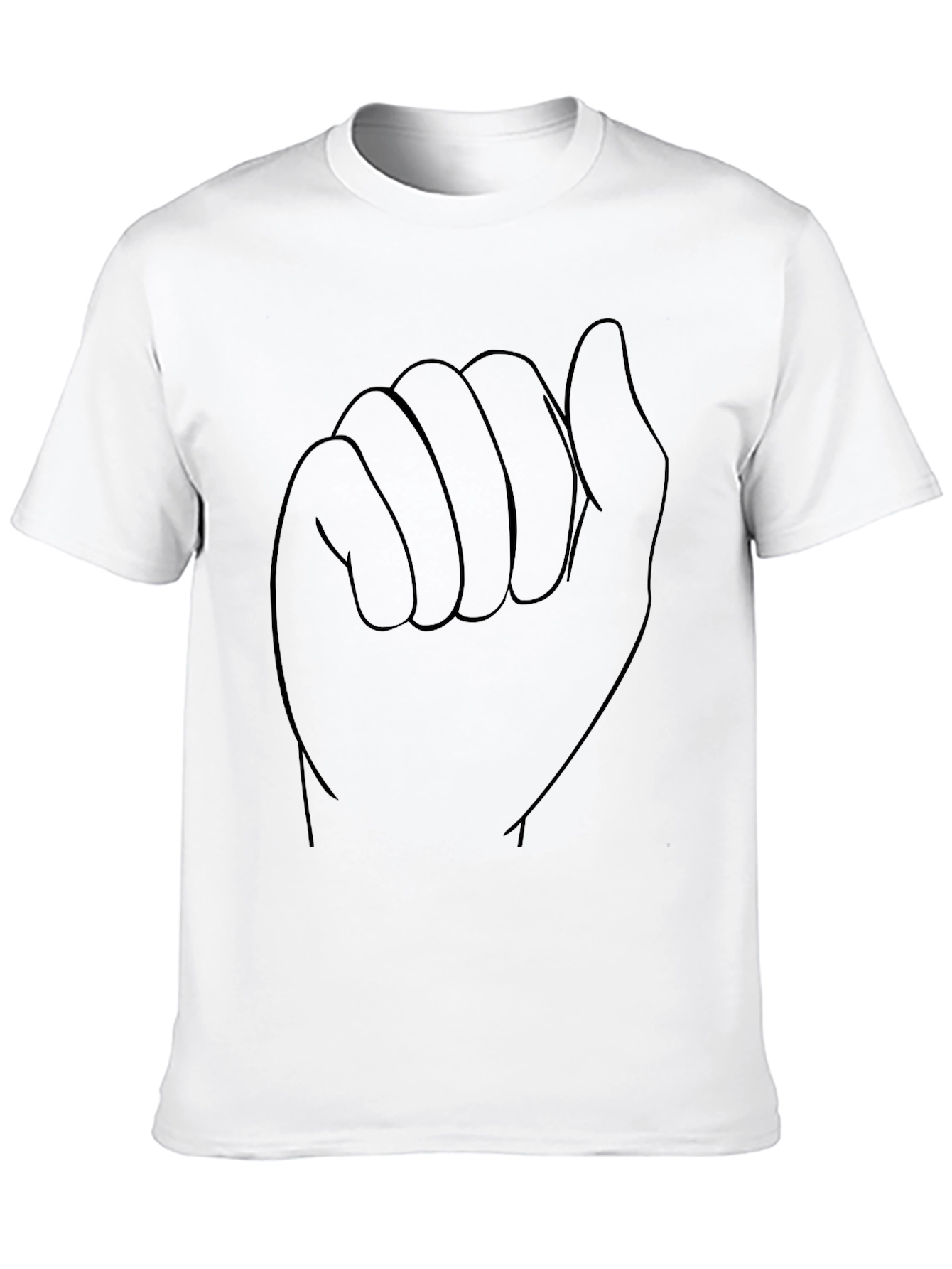 Black Black T-Shirt with Fist Outline view 10