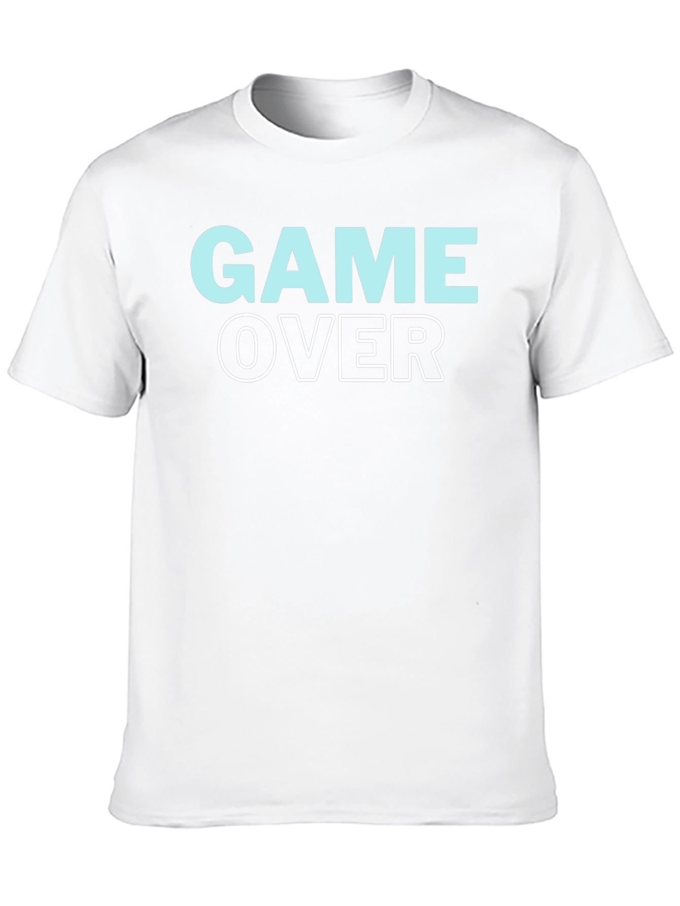 Black Game Over Graphic Print Crew Neck T-Shirt view 10