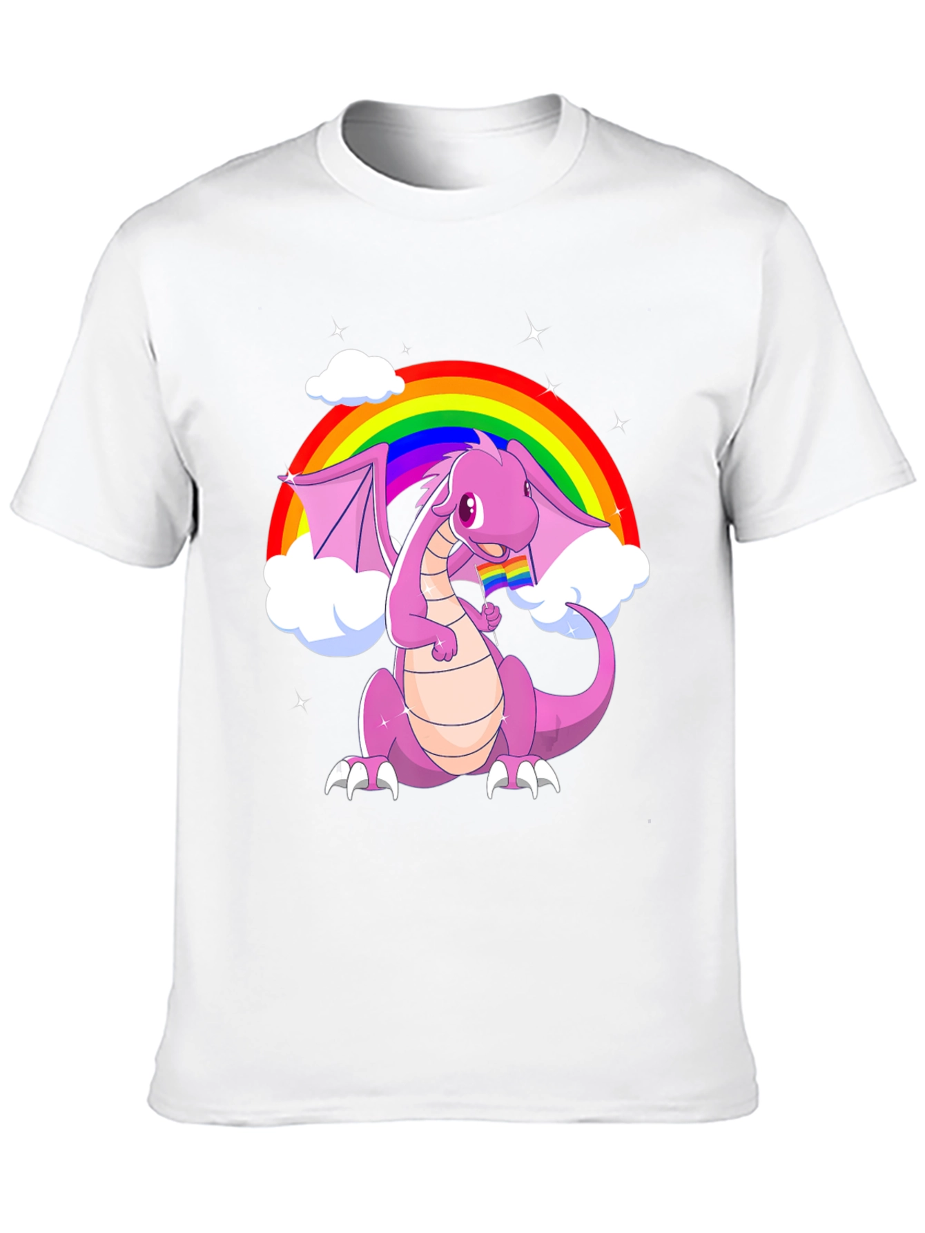 Black Rainbow Dragon Pride T-Shirt view 10