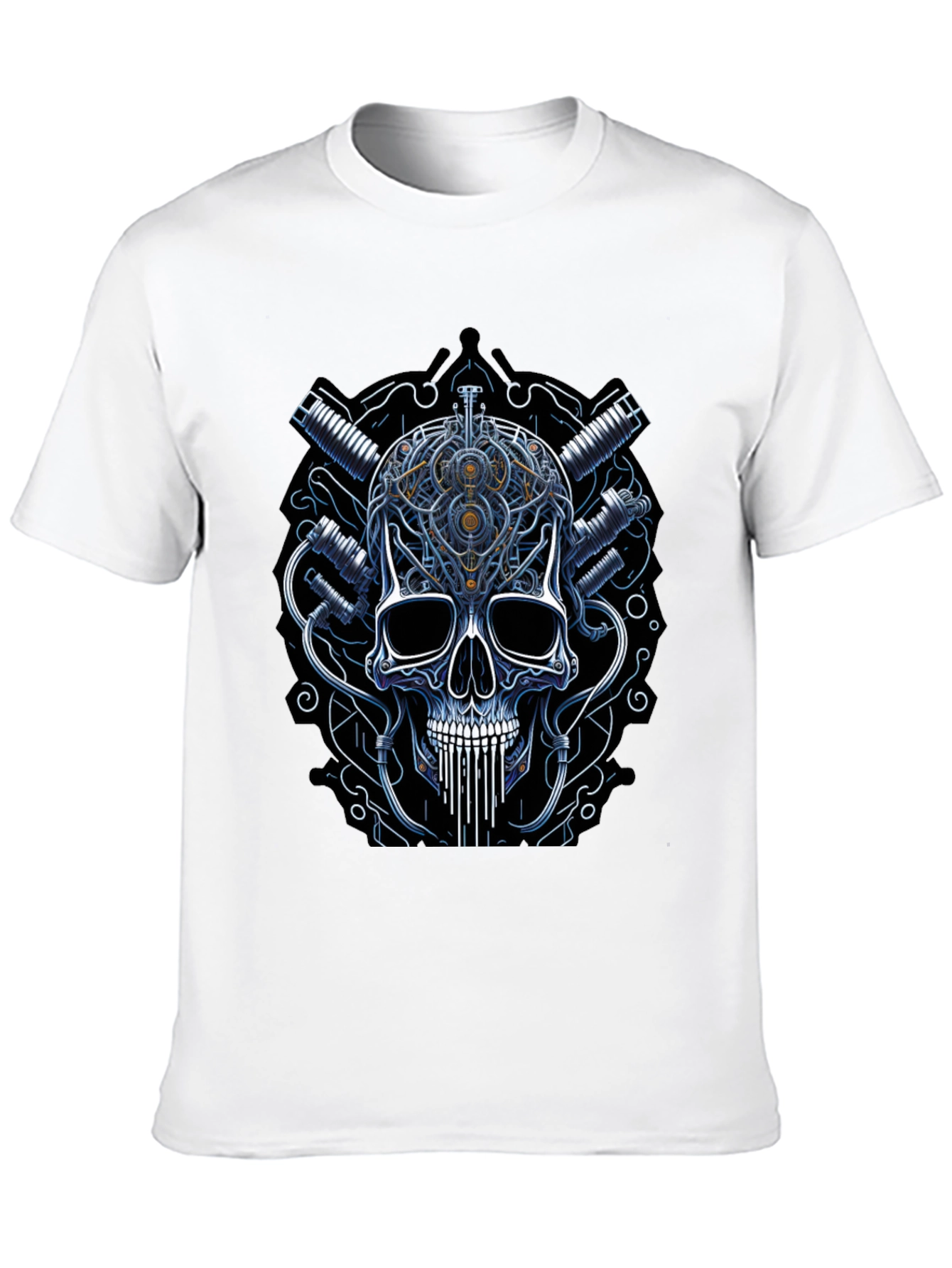 Black Steampunk Skull Graphic Tee - Black view 10