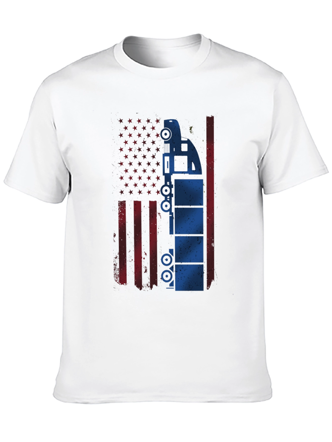 Black American Flag Trucker T-Shirt view 10