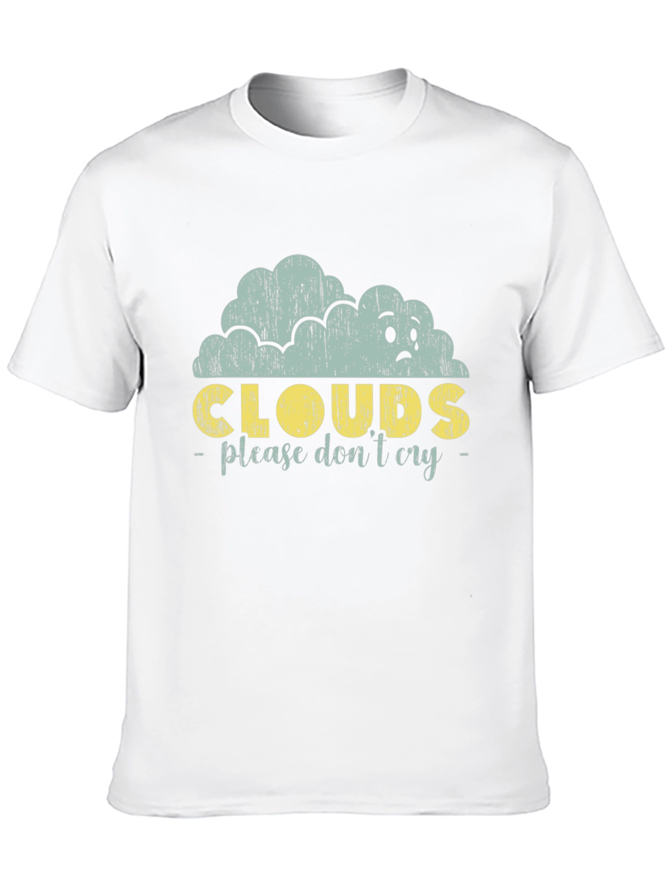Black Sad Cloud Graphic Print Black Tee view 10