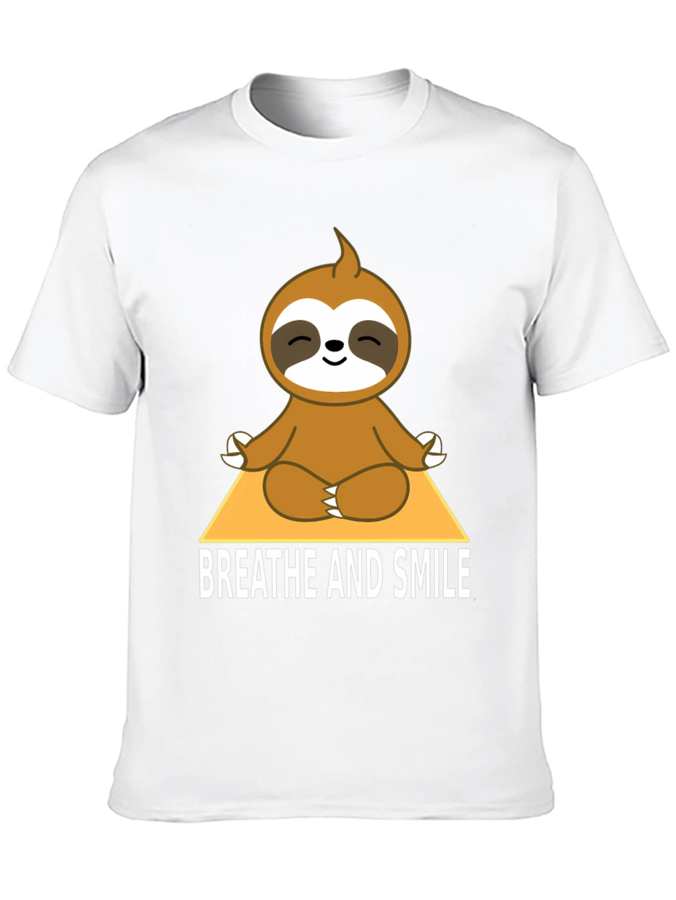 Black Meditating Sloth T-Shirt - Breathe and Smile view 10