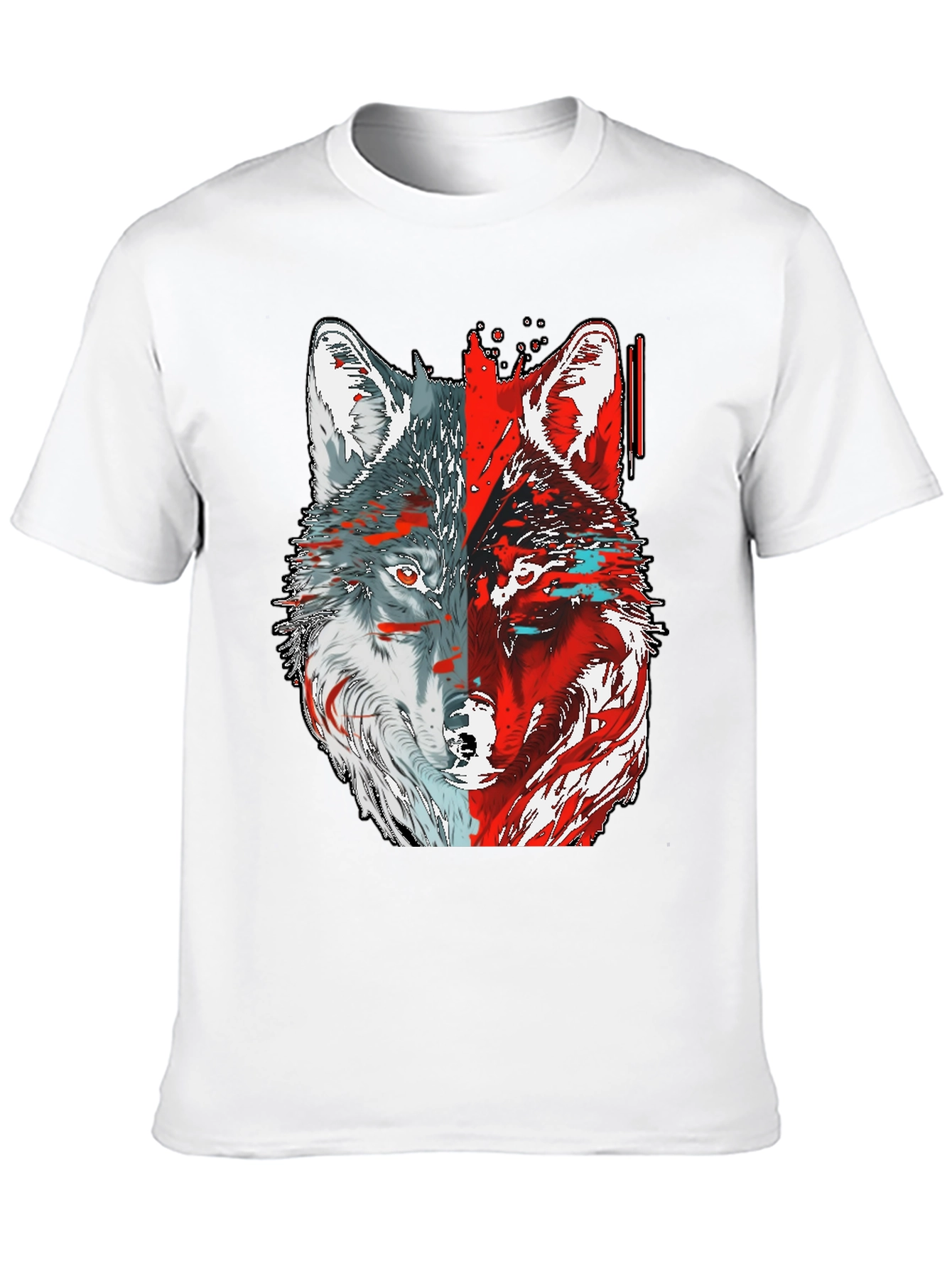 Black Wolf Graphic Tee - Unique Two-Faced Design view 10
