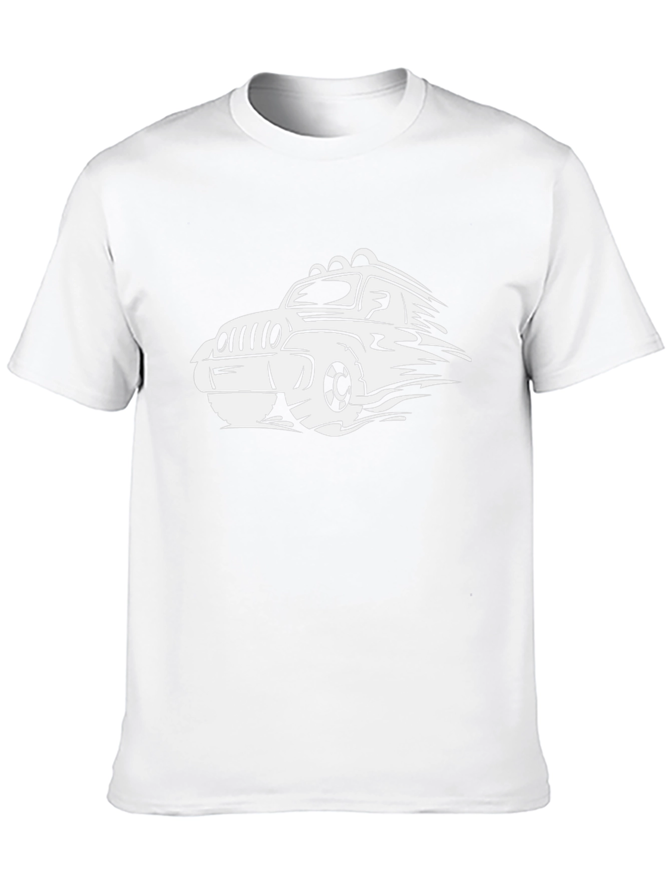 Black Black T-Shirt with White 4x4 Off-Road Vehicle Graphic view 10