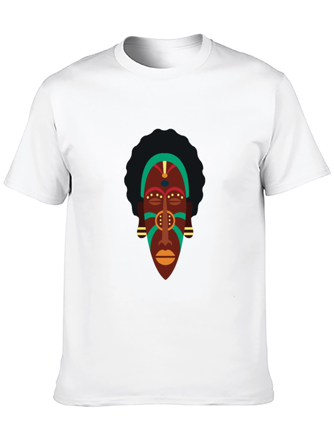 Black Tribal Mask Graphic Tee - Men's Black T-Shirt view 10