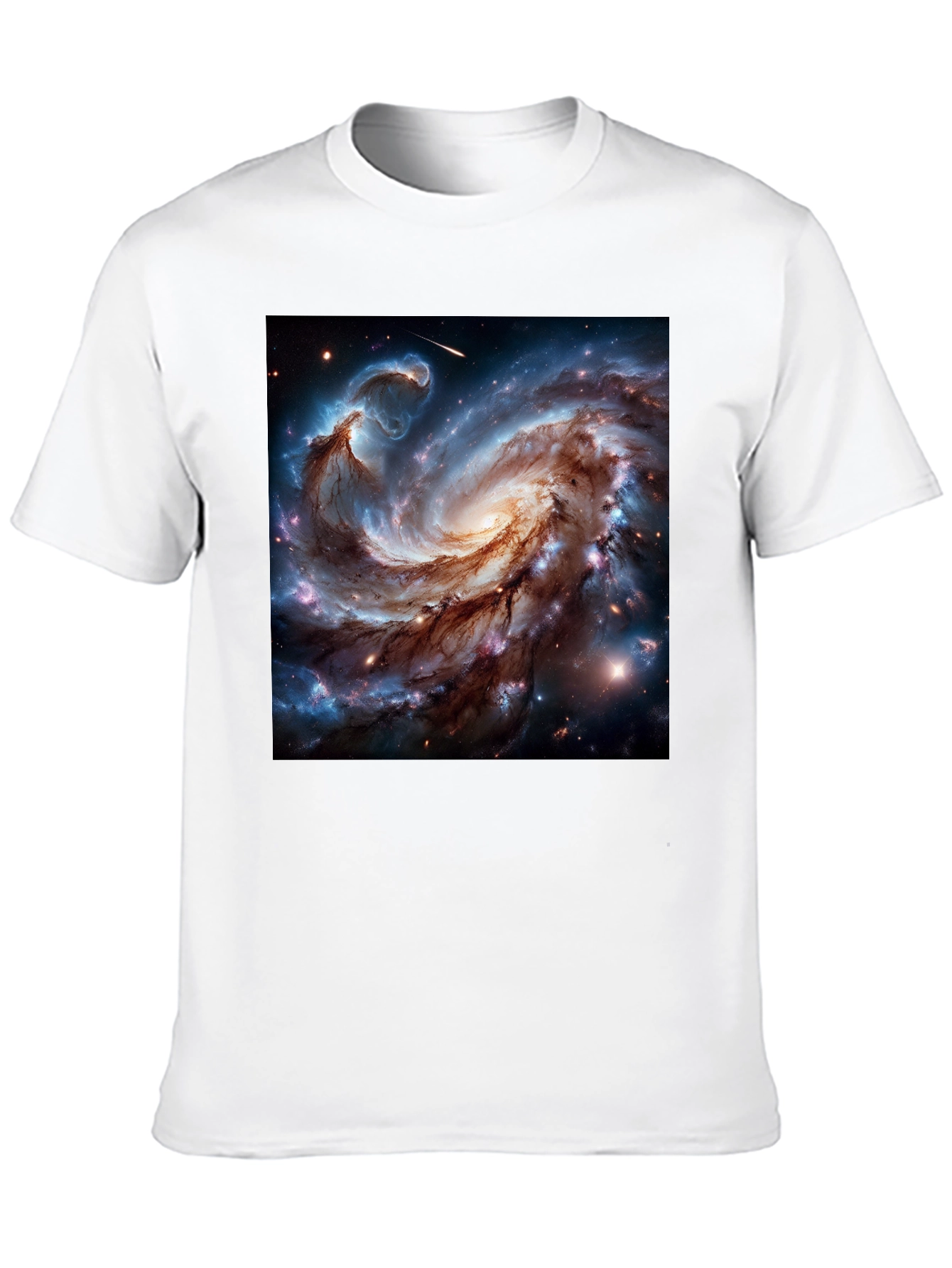Black Cosmic Galaxy Graphic Tee - Black Cotton Blend T-Shirt view 10