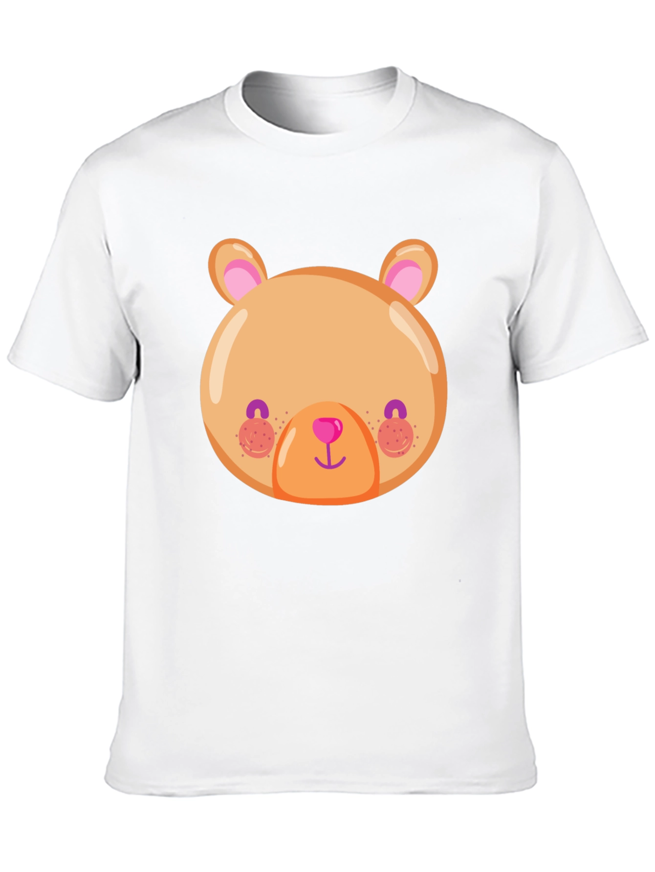 Black Cute Bear Face Graphic Tee - Soft Black T-Shirt view 10