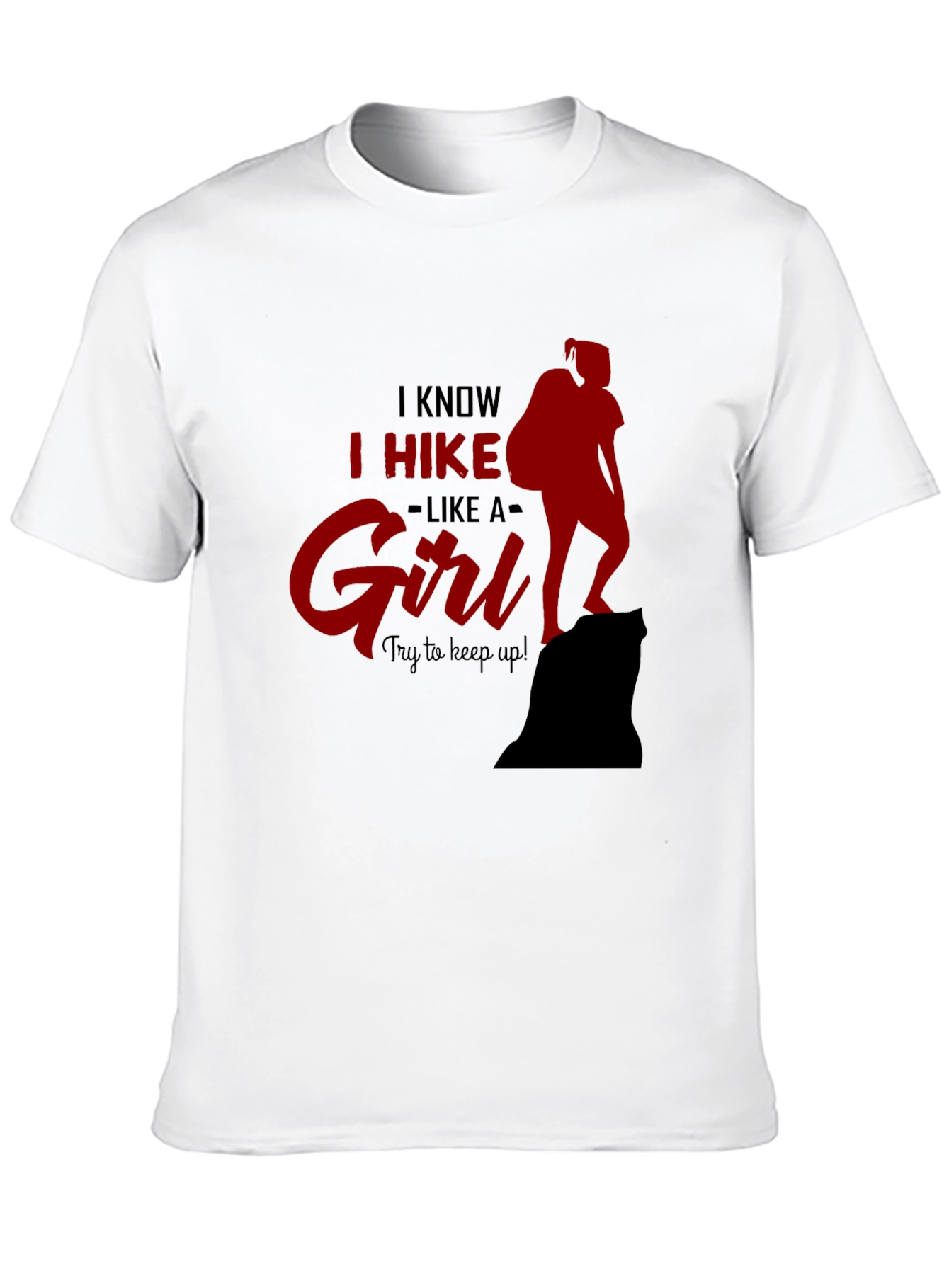 Black I Hike Like A Girl T-Shirt view 10