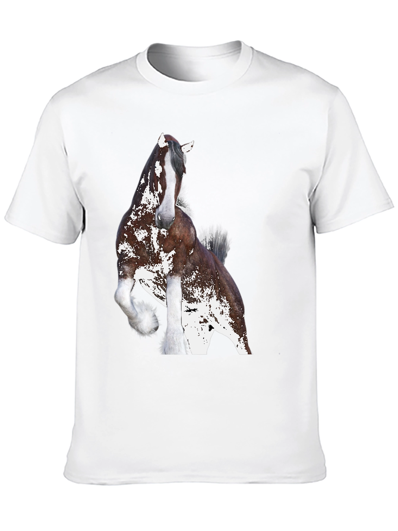 Black Horse Graphic Tee - Black Cotton Blend Shirt view 10