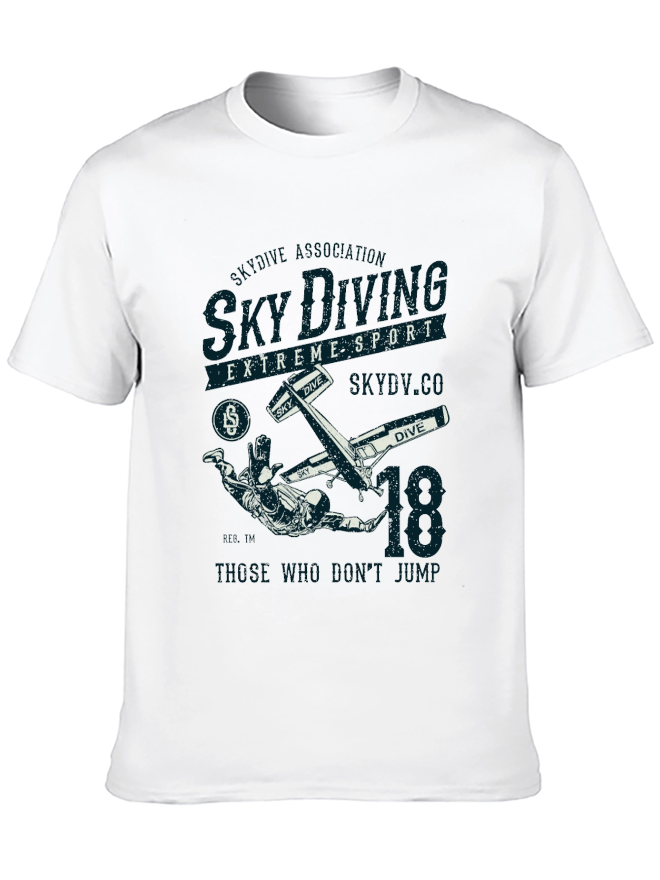 Black Sky Diving Extreme Sport Black Graphic T-Shirt view 10