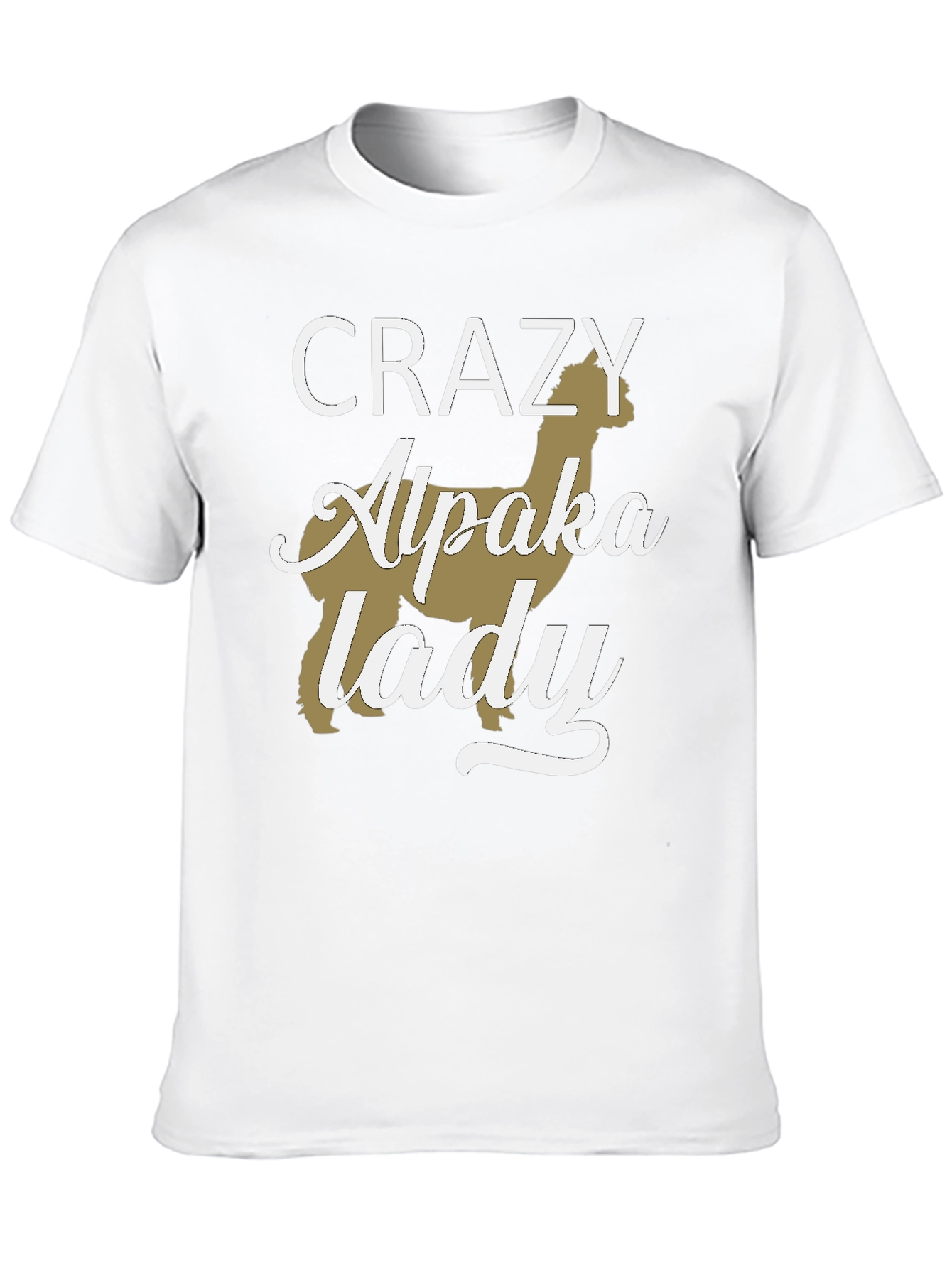 Black Crazy Alpaca Lady T-Shirt - Novelty Graphic Tee view 10