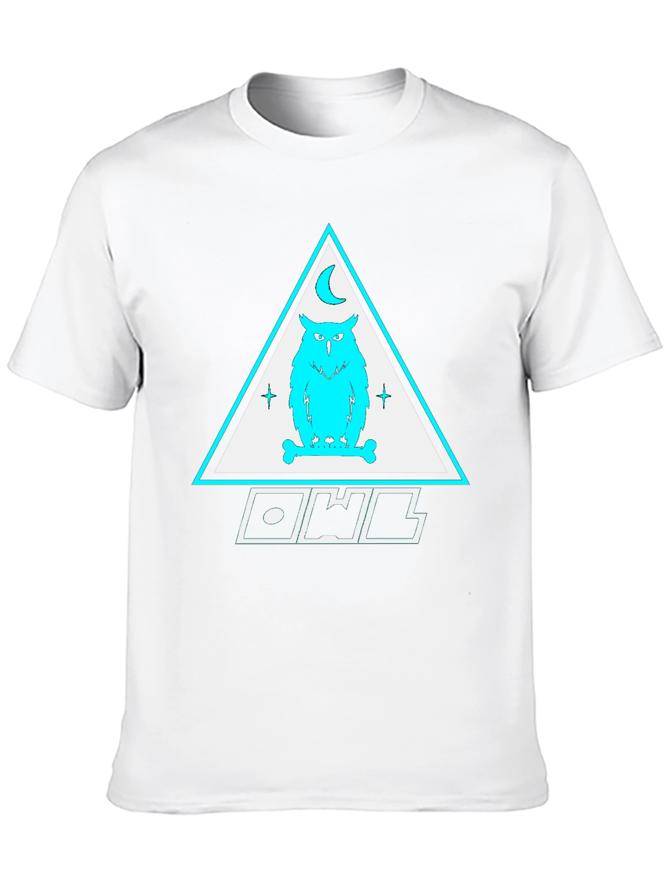 Black Owl Triangle Graphic Print Black T-Shirt view 10