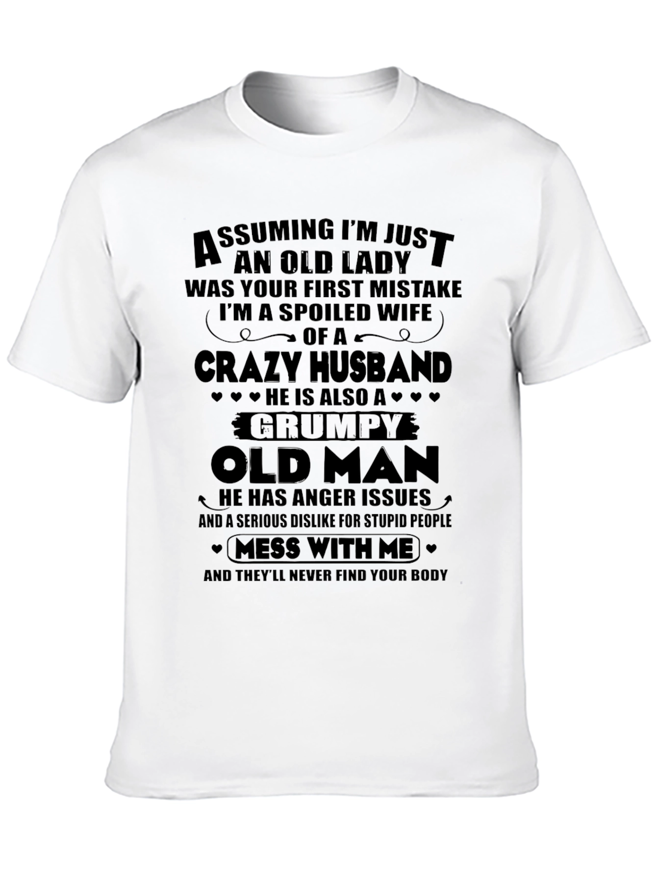 Black Spoiled Wife Crazy Husband Graphic Tee view 10