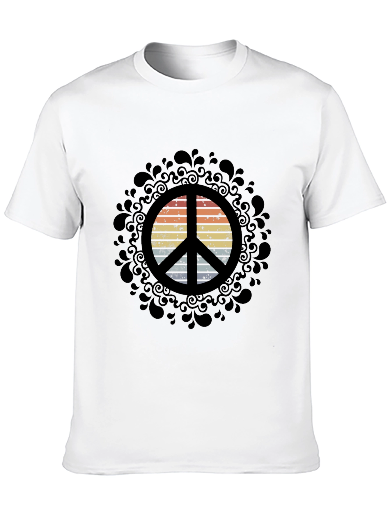 Black Retro Peace Sign Graphic Tee - Black view 10