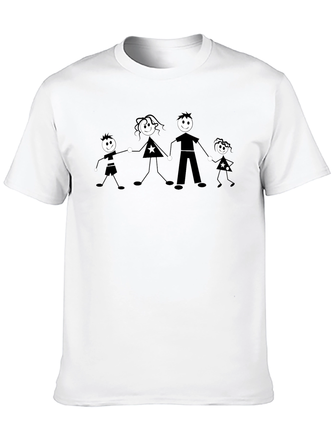 Black Family Stick Figure Black T-Shirt view 10
