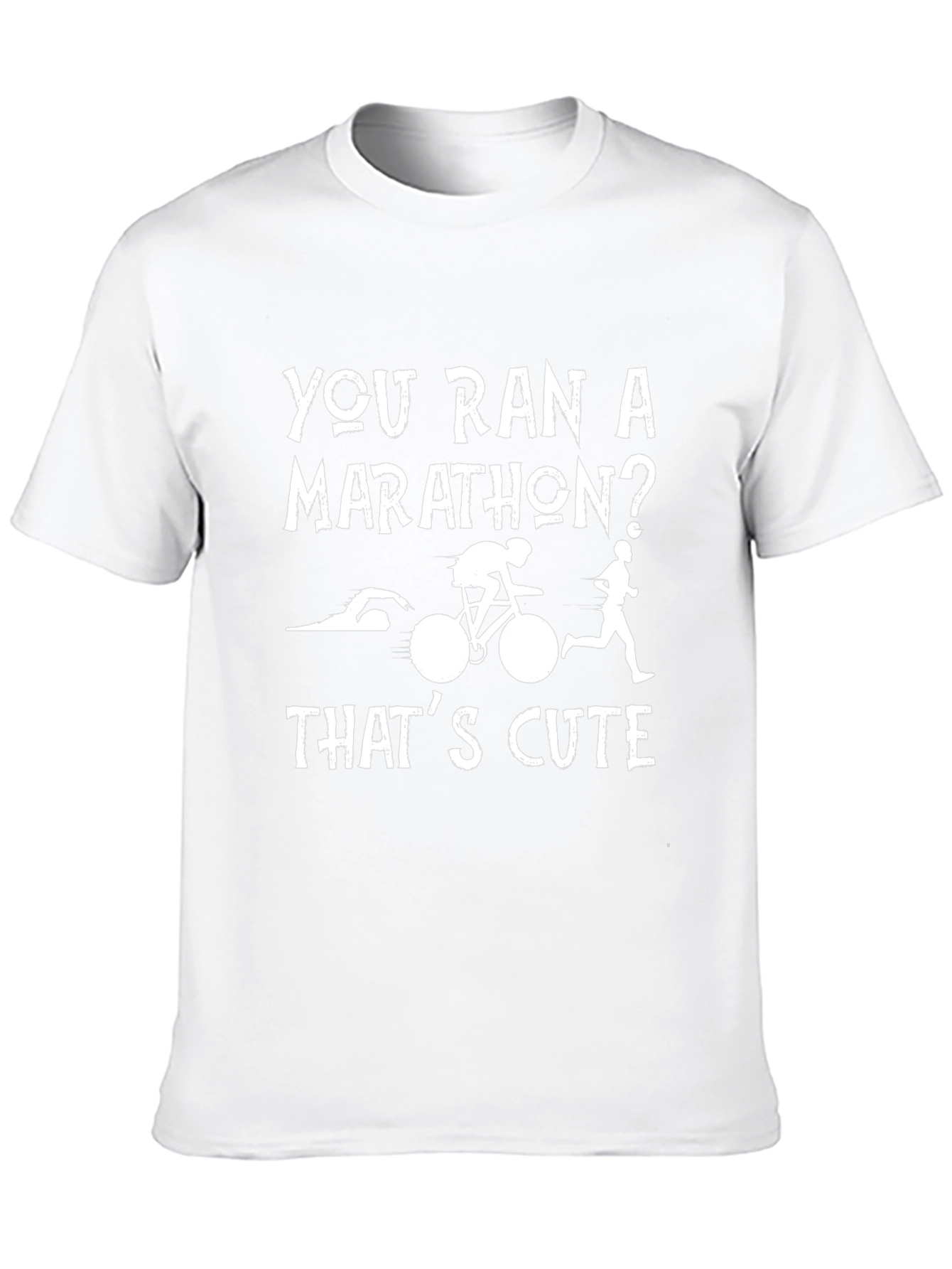 Black Triathlon T-Shirt: "You Ran a Marathon? That's Cute" view 10