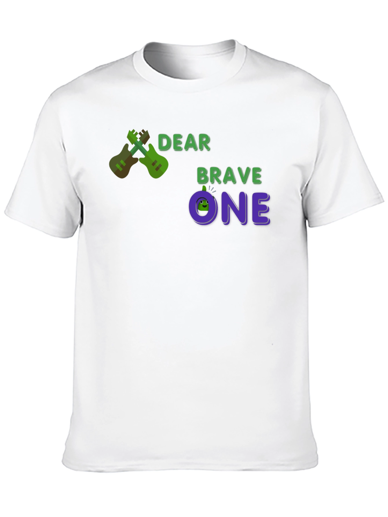 Black Dear Brave One T-Shirt - Guitar Design view 10